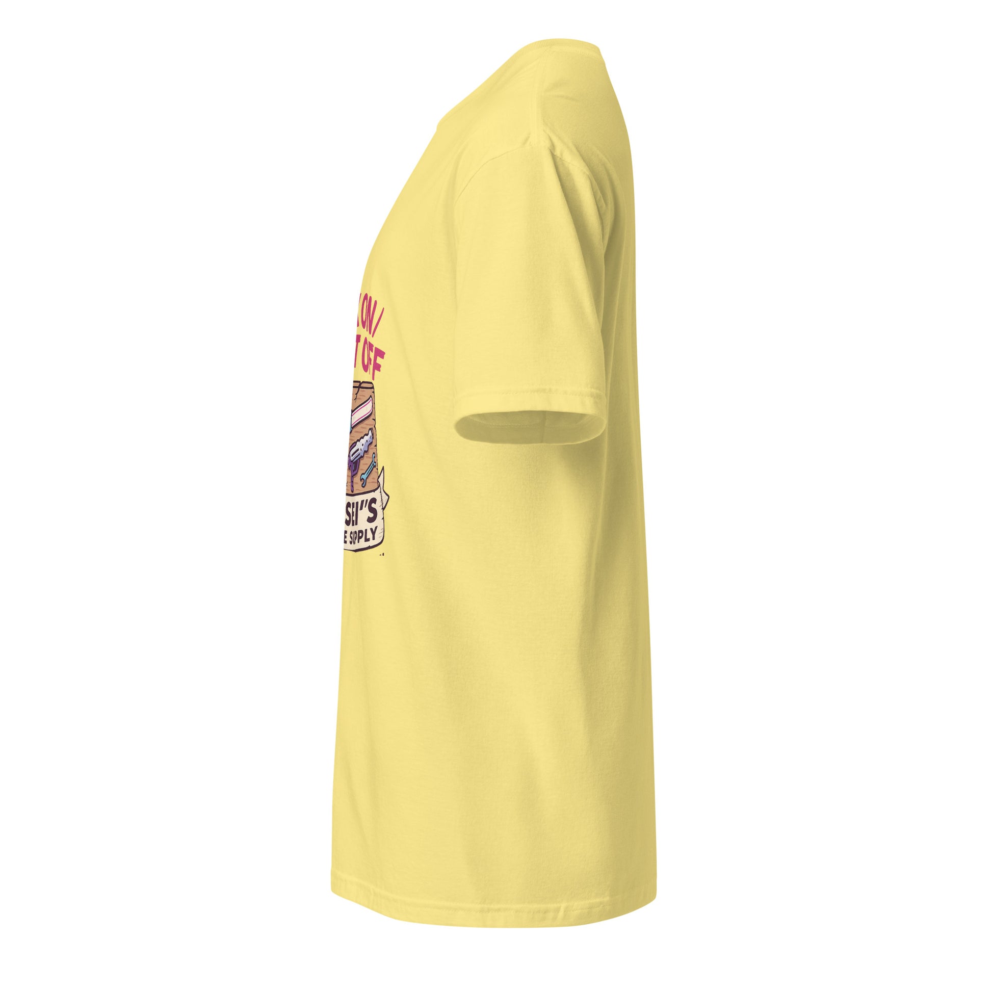 Wax On/Blast Off – Retro Karate Space - Short-Sleeve Unisex T-Shirt - Graphic Tee - Cornsilk - Left side