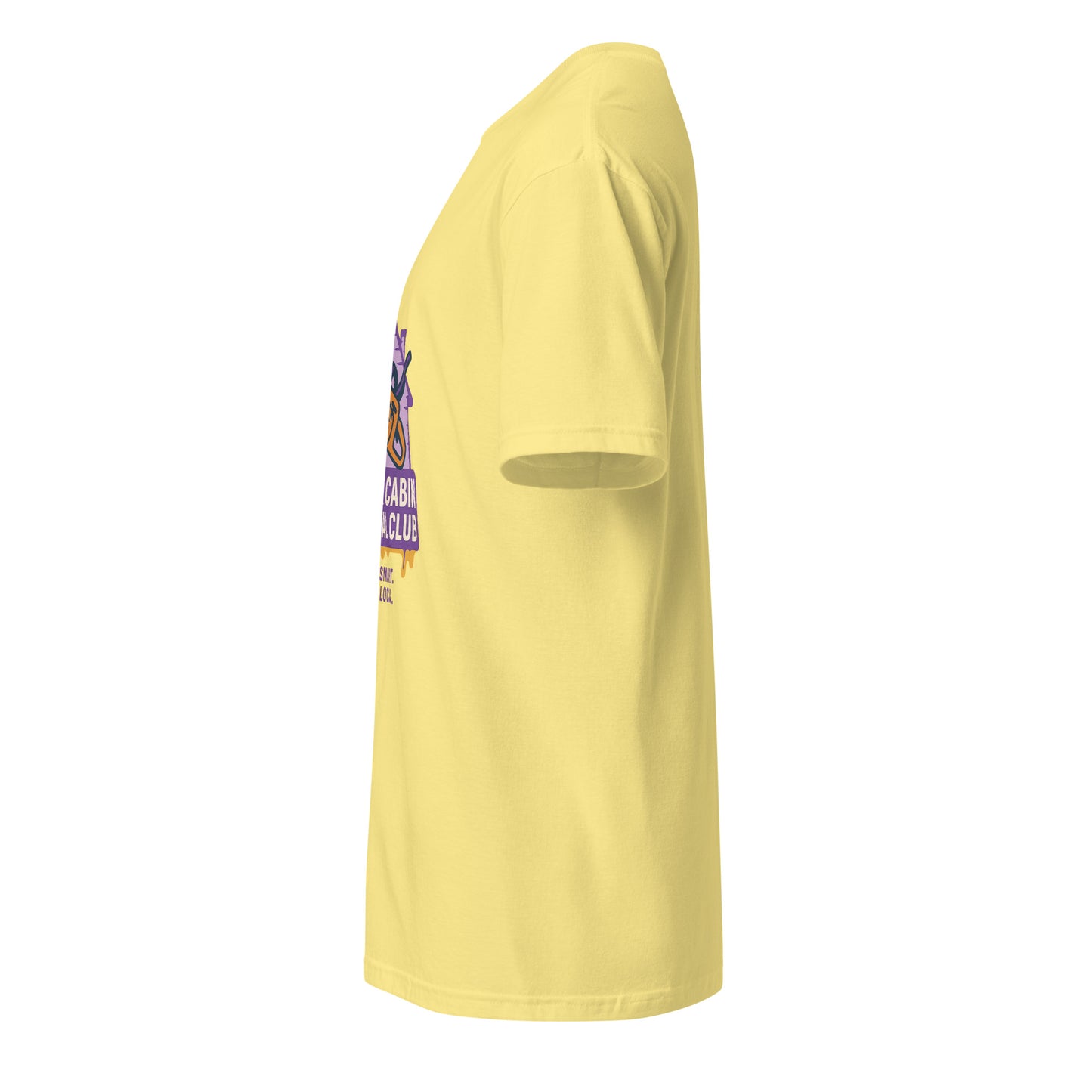 Groovy Cabin- Retro Horror Vibes - Short-Sleeve Unisex T-Shirt - Graphic Tee - Cornsilk - Left side