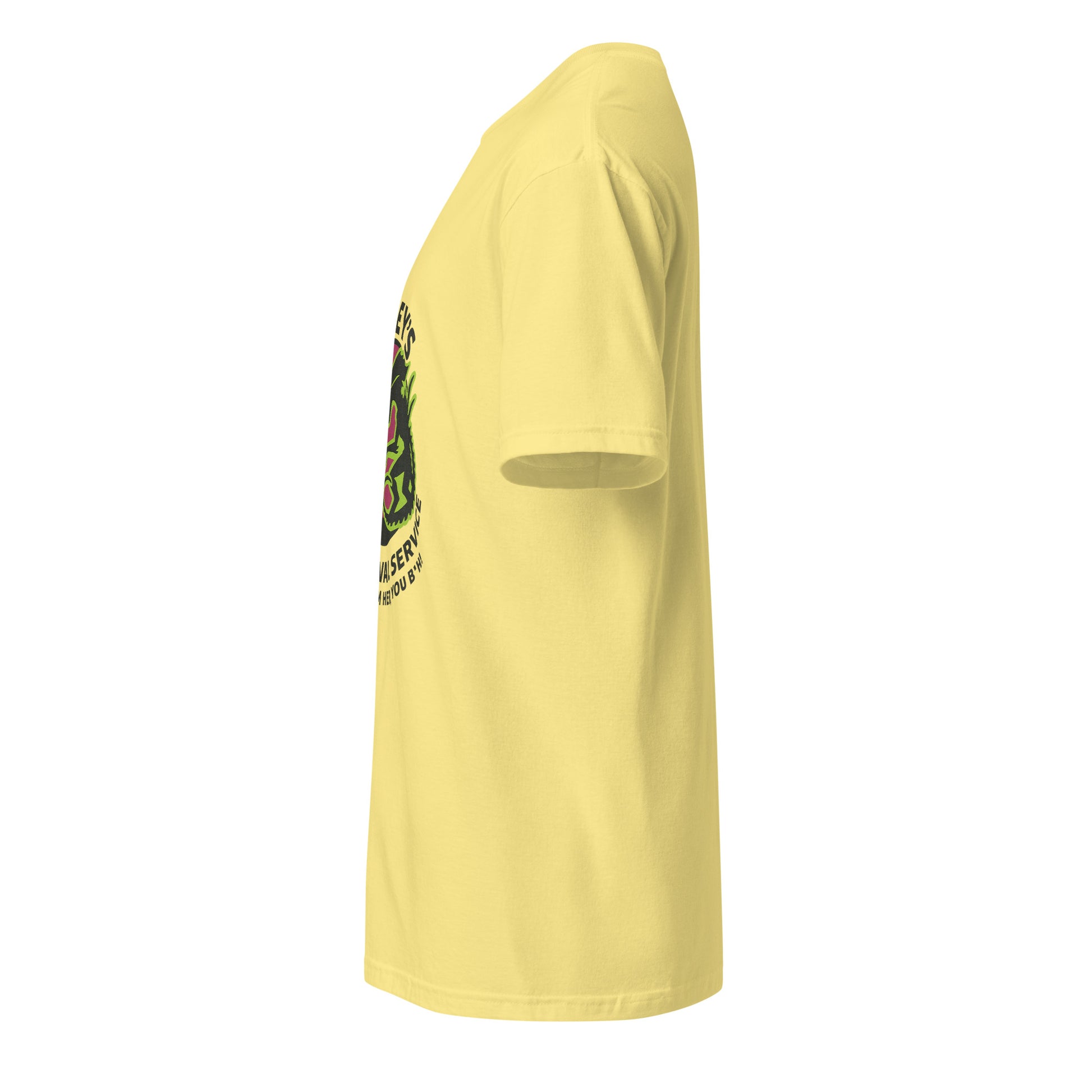 Ripley’s Bug Removal Service – Sci-Fi Parody - Short-Sleeve Unisex T-Shirt - Graphic Tee - Cornsilk - Left side