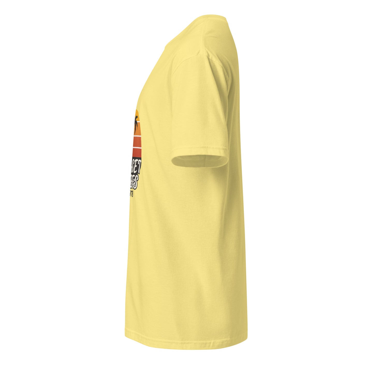 Sunset Vibes – 1978 Retro - Short-Sleeve Unisex T-Shirt - Graphic Tee - Cornsilk - Left side