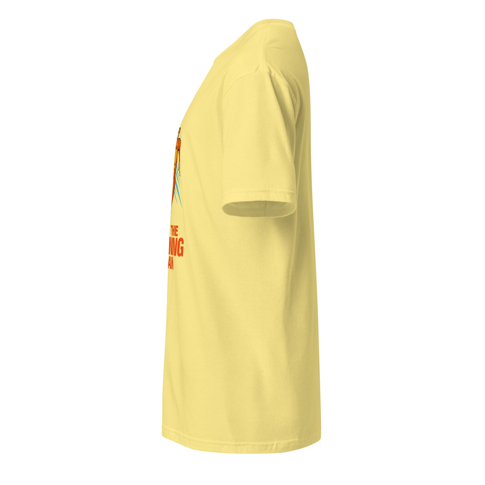 The Running Man – Retro Sci-Fi - Short-Sleeve Unisex T-Shirt - Graphic Tee - Cornsilk - Left side