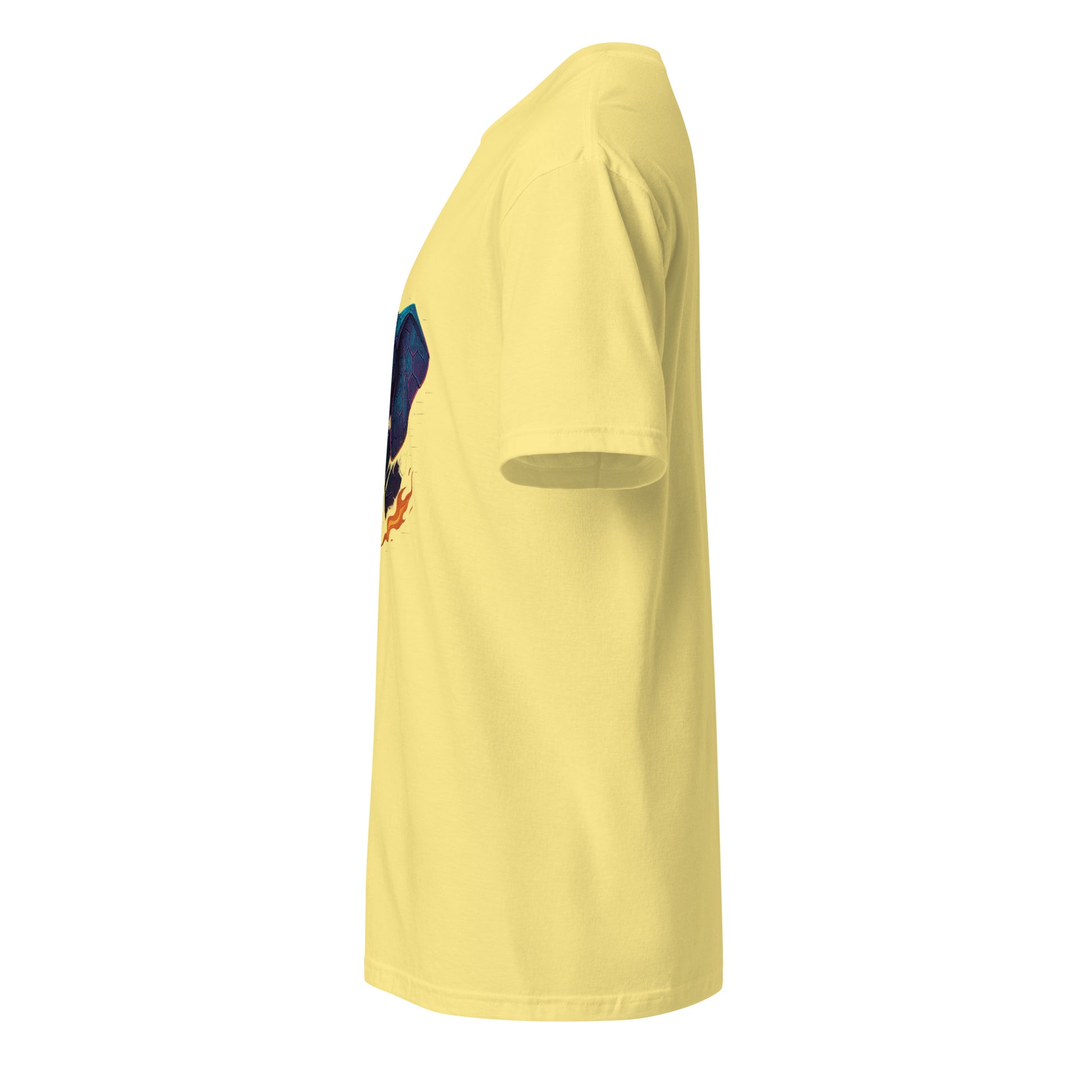 Cyber Elephant – Futuristic Tech Jungle - Short-Sleeve Unisex T-Shirt - Graphic Tee - Cornsilk - Left side