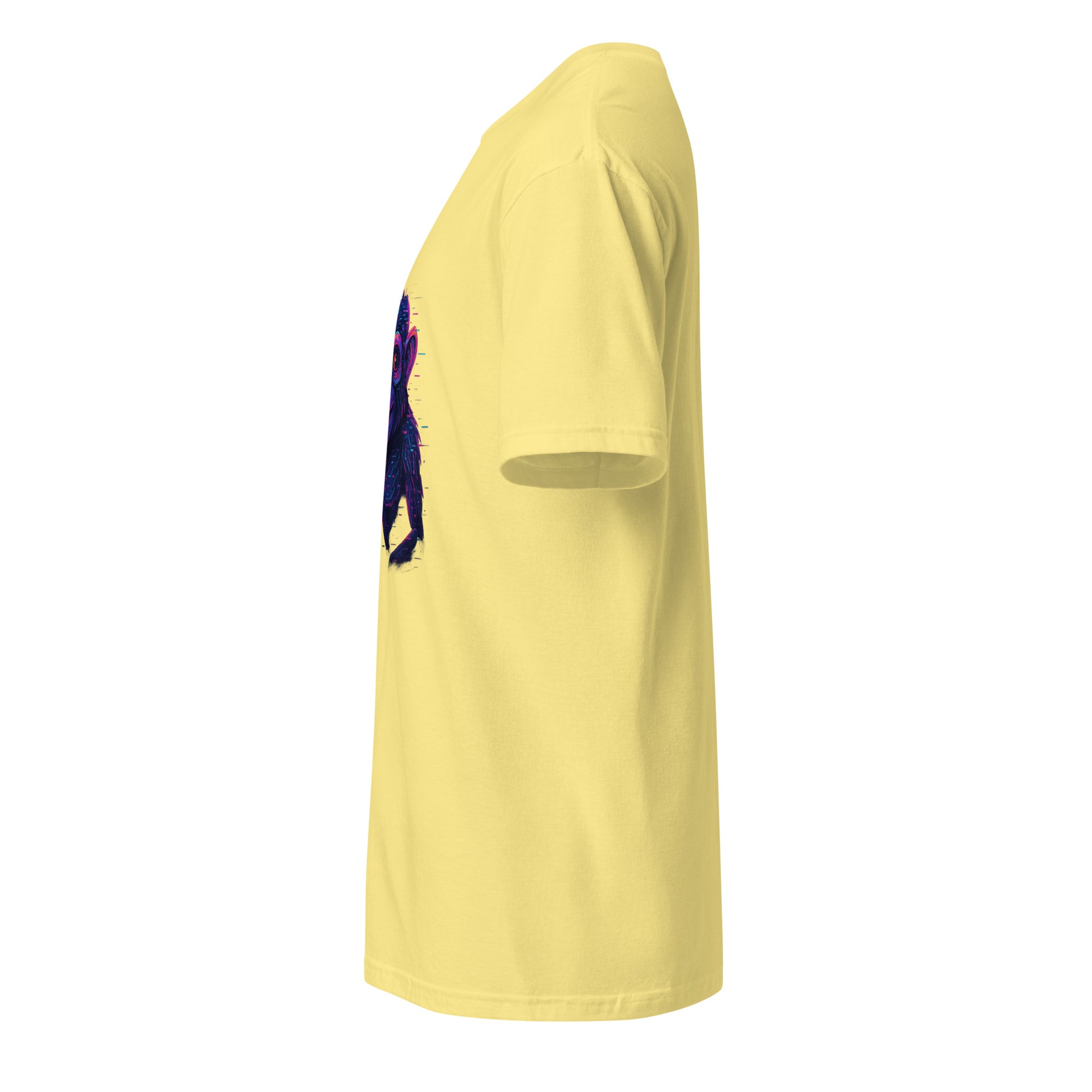 Cyber Monkey – Futuristic Primate - Short-Sleeve Unisex T-Shirt - Graphic Tee - Cornsilk - Left side