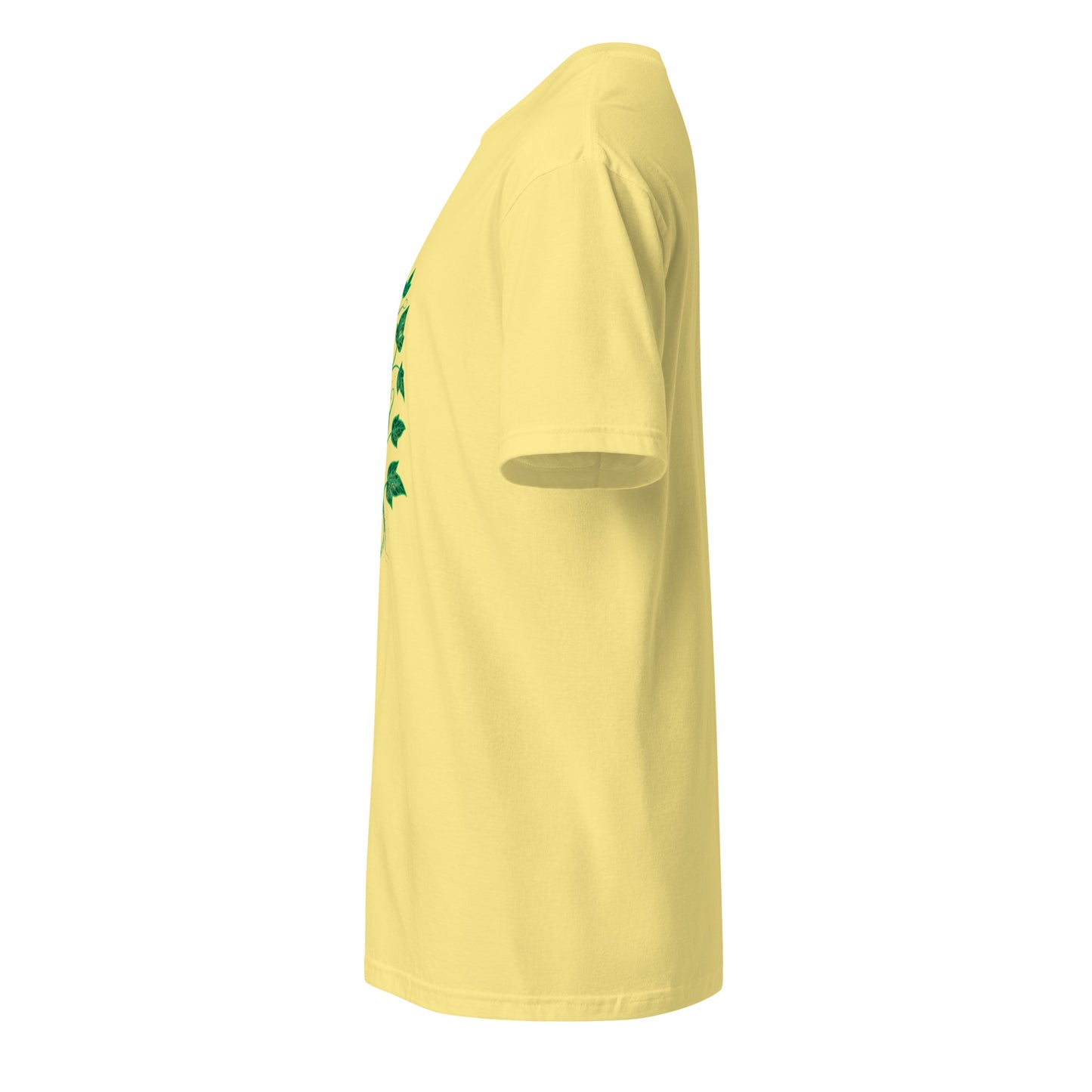 Techno Ivy Vines – Nature Rewired - Short-Sleeve Unisex T-Shirt - Graphic Tee - Cornsilk - Left side