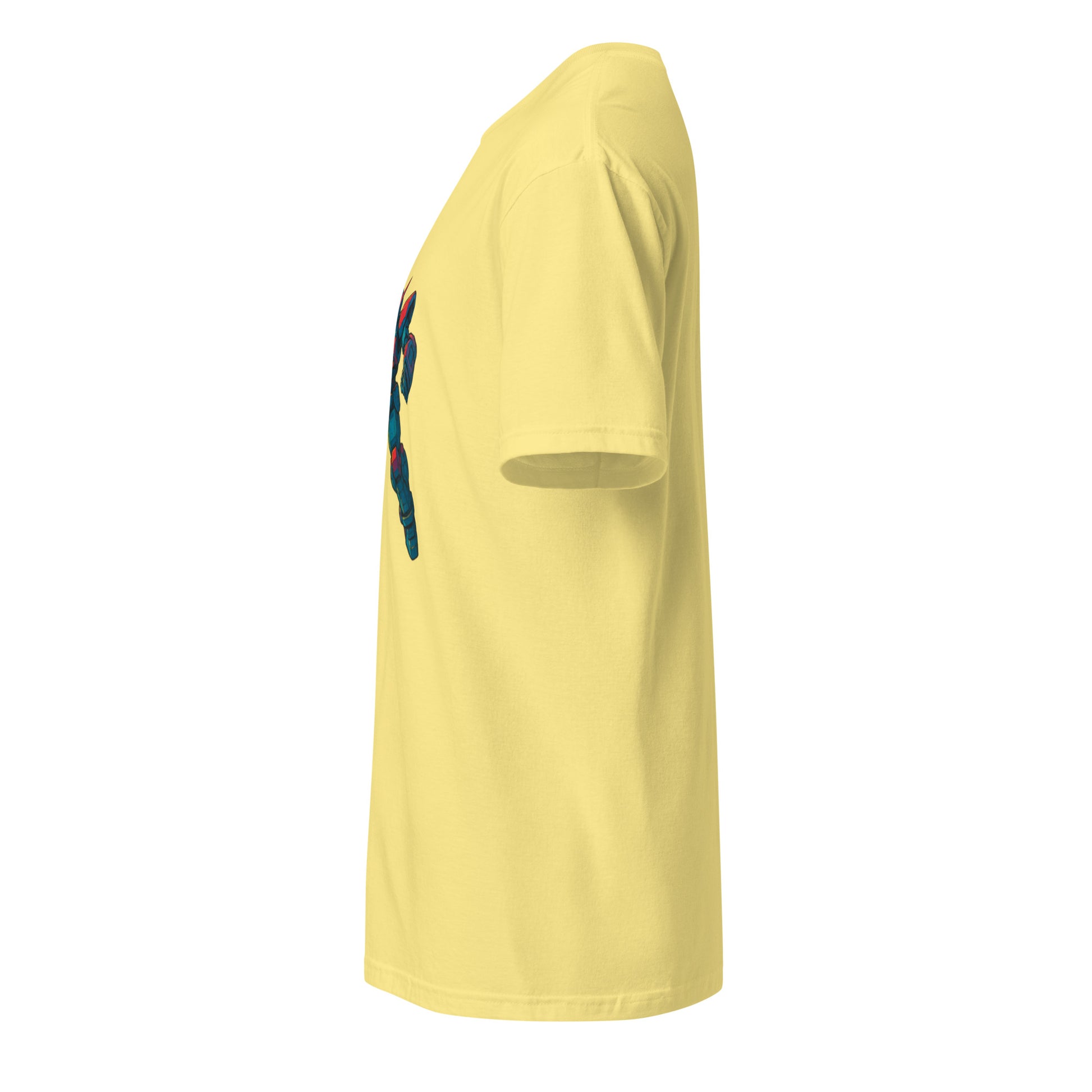 Neon Overdrive Mk-09 - Mecha Warrior - Short-Sleeve Unisex T-Shirt - Graphic Tee - Cornsilk - Left side