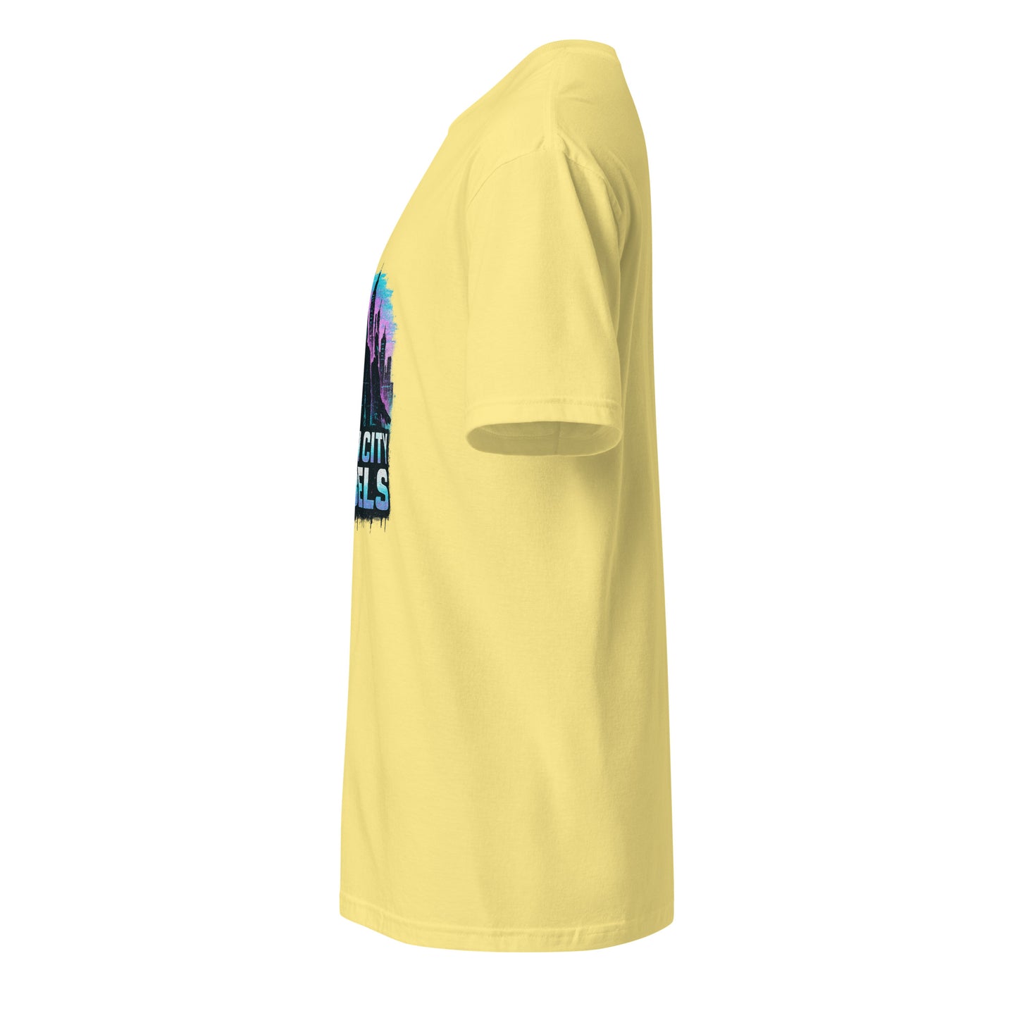 Glitch City Rebels - Digital Attitude - Short-Sleeve Unisex T-Shirt - Graphic Tee - Cornsilk - Left side