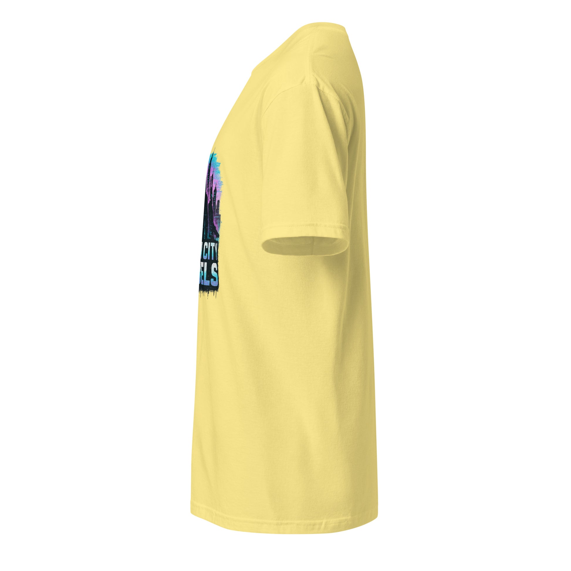 Glitch City Rebels - Digital Attitude - Short-Sleeve Unisex T-Shirt - Graphic Tee - Cornsilk - Left side