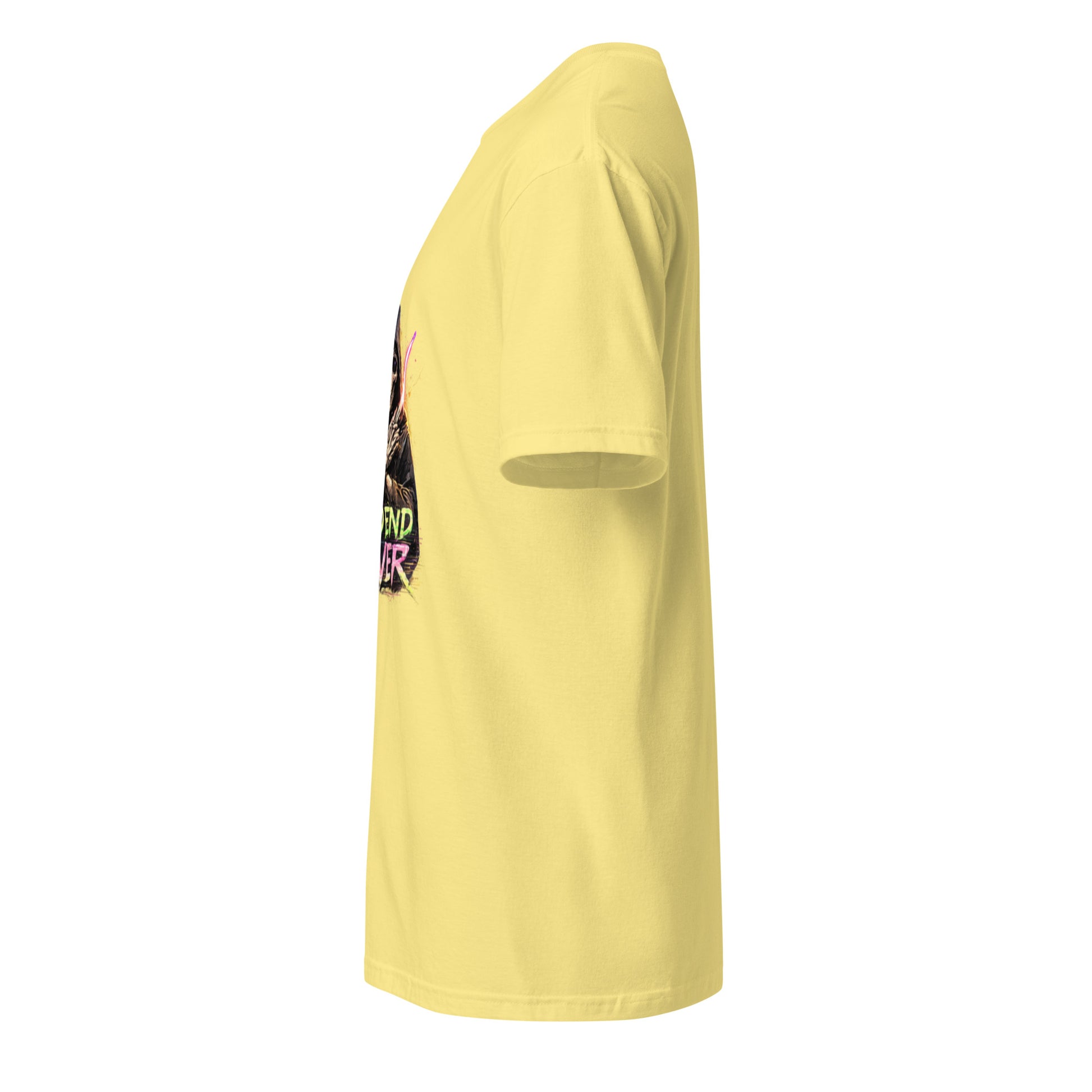 Dead End Raver – Neon Skull Rave - Short-Sleeve Unisex T-Shirt- Graphic Tee - Cornsilk - Left side