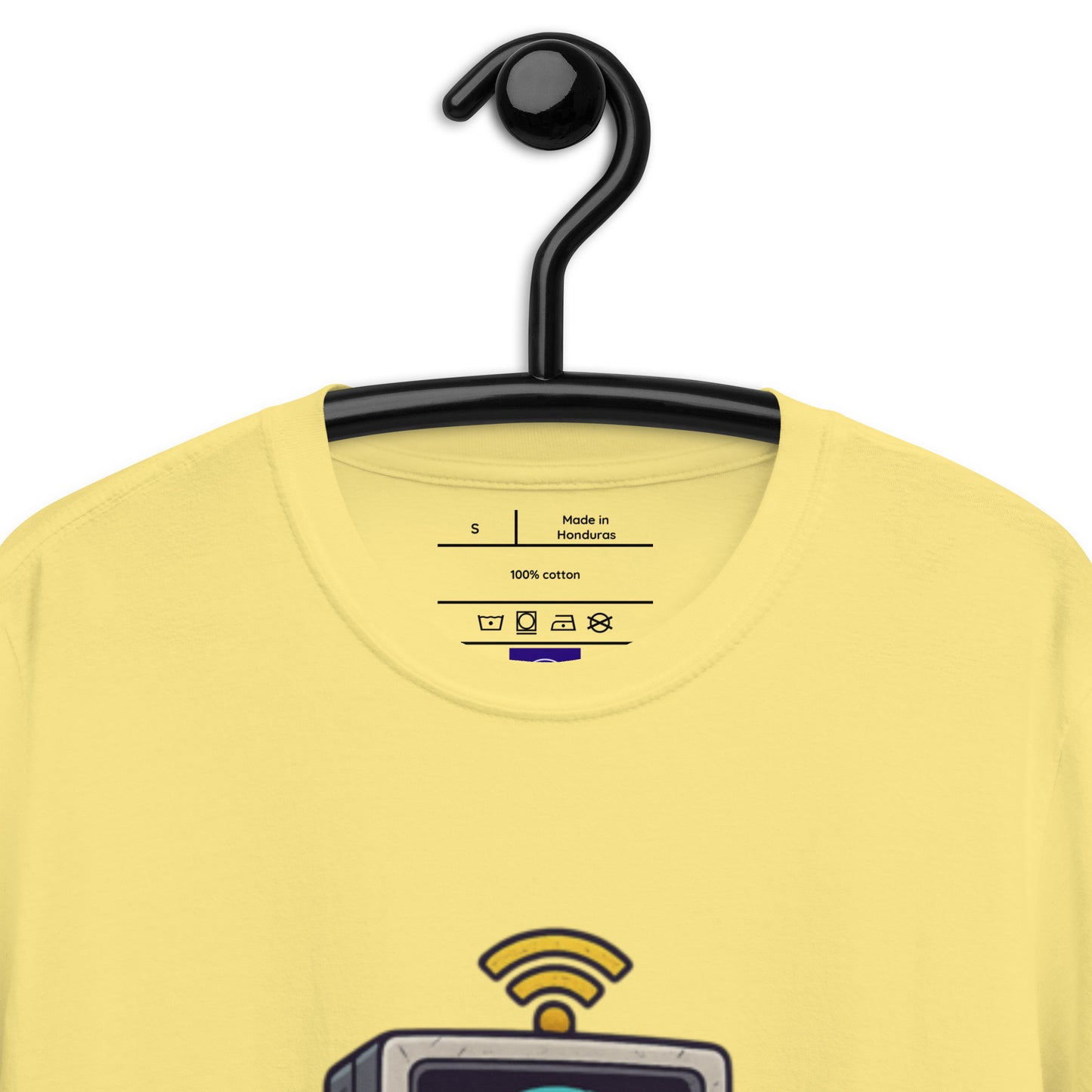 Digital Destroyer - Skeleton Bandwidth Battle - Short-Sleeve Unisex T-Shirt - Graphic Tee - Cornsilk - Front Neckline