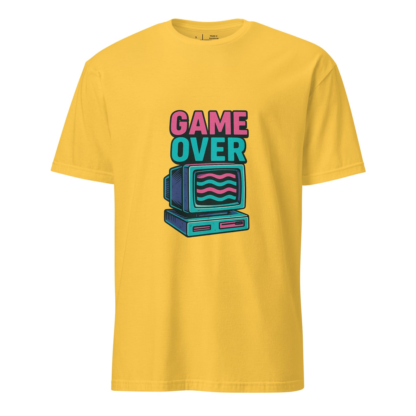 Game Over - Retro Gamer Glitch - Short-Sleeve Unisex T-Shirt - Graphic Tee - Daisy - Front