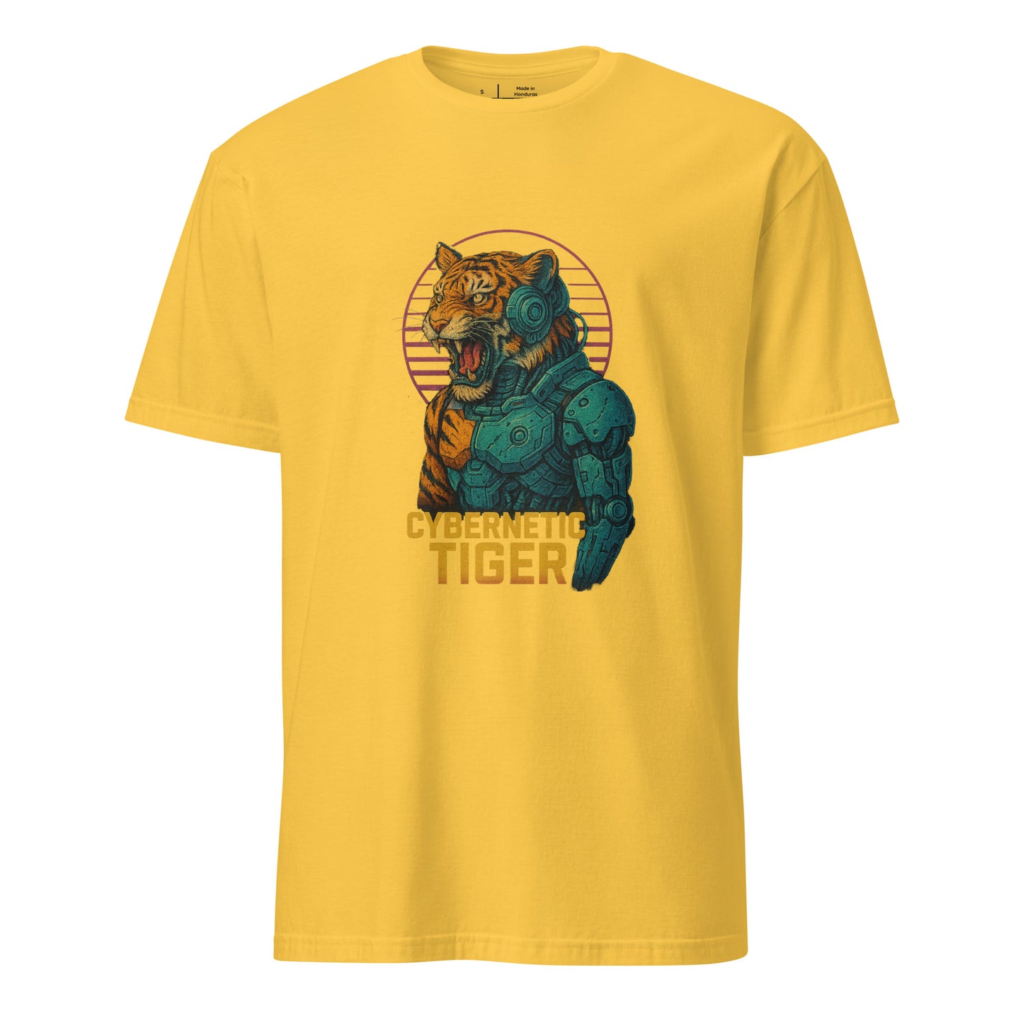 Cybernetic Tiger - Futuristic Ferocity - Short-Sleeve Unisex T-Shirt - Graphic Tee - Daisy - Front