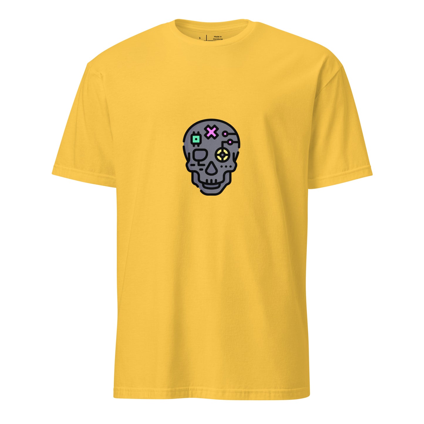 Cartoon Cyber Skull - Future Shock Style - Short-Sleeve Unisex T-Shirt - Graphic Tee - Daisy - Front