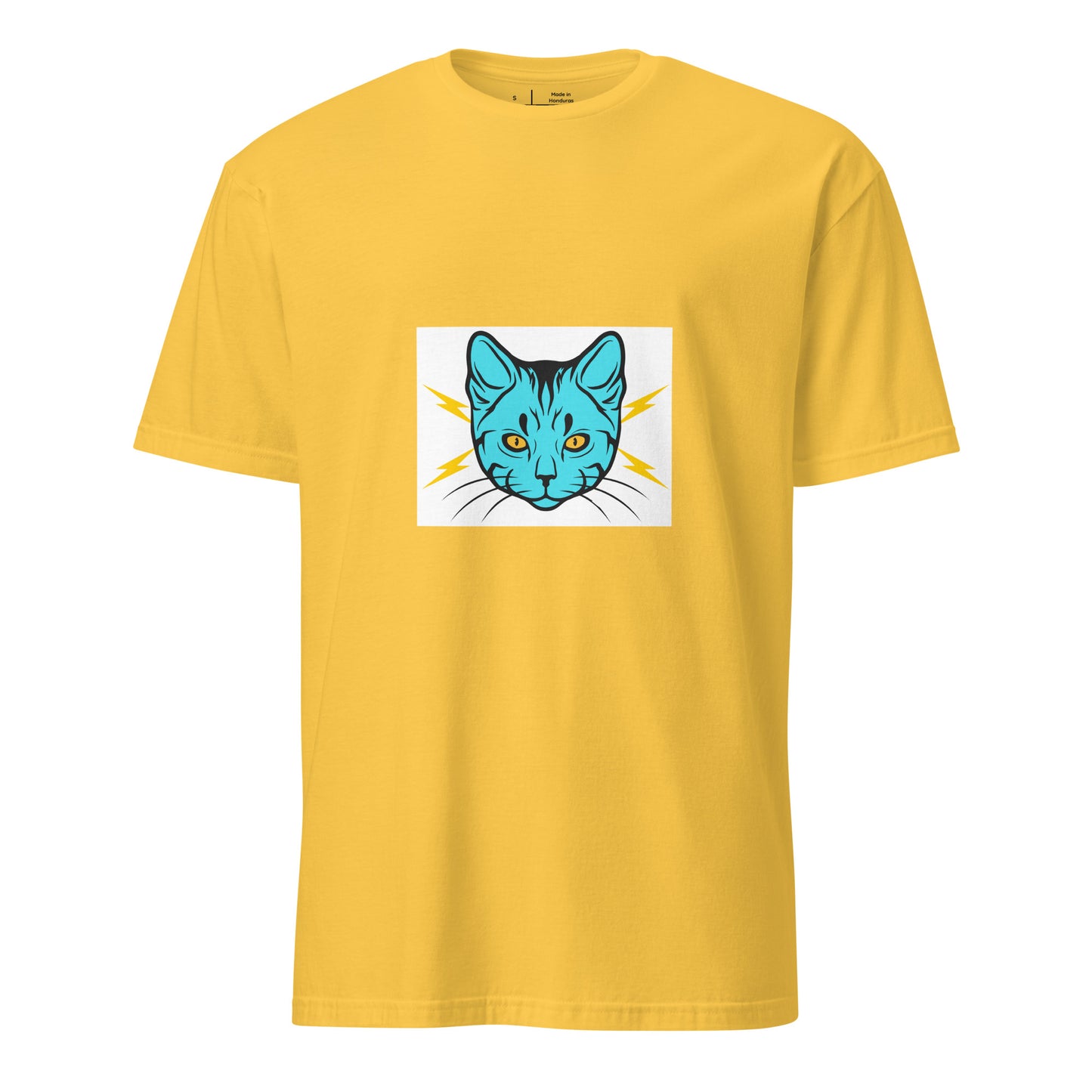 Electro Cat - Urban Cartoon Feline - Short-Sleeve Unisex T-Shirt - Graphic Tee - Daisy - Front