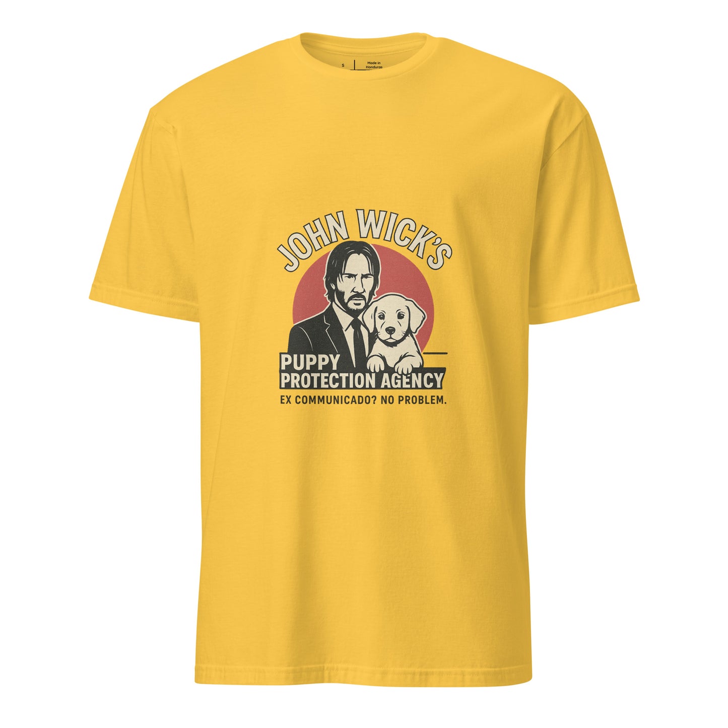 John Wick – Puppy Protection Agency - Film Fan - Short-Sleeve Unisex T-Shirt - Graphic Tee - Daisy - Front
