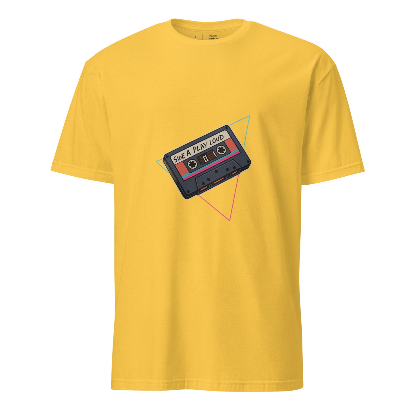 Side A. Play Loud - Retro Music Lover - Short-Sleeve Unisex T-Shirt - Graphic Tee - Daisy - Front