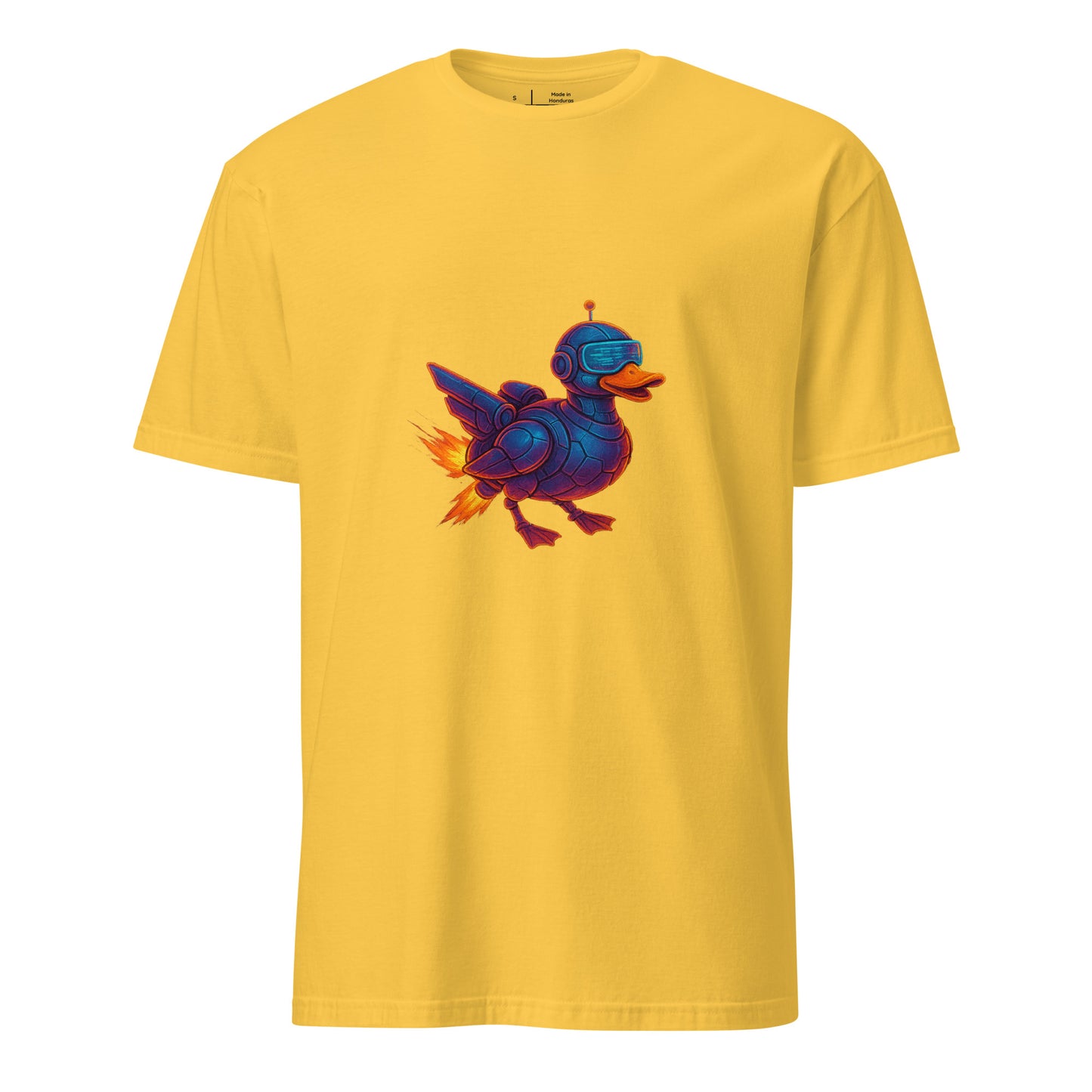 Cyber Duck – Quirky Futuristic Streetwear - Short-Sleeve Unisex T-Shirt - Graphic Tee - Daisy - Front