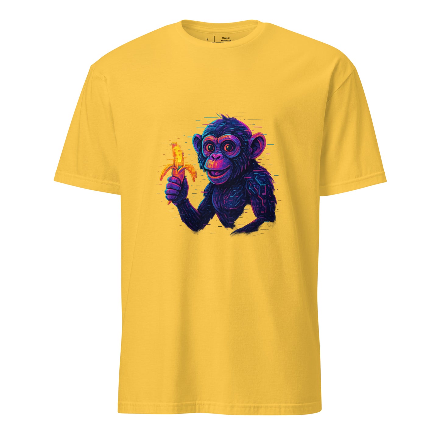 Cyber Monkey – Futuristic Primate - Short-Sleeve Unisex T-Shirt - Graphic Tee - Daisy - Front