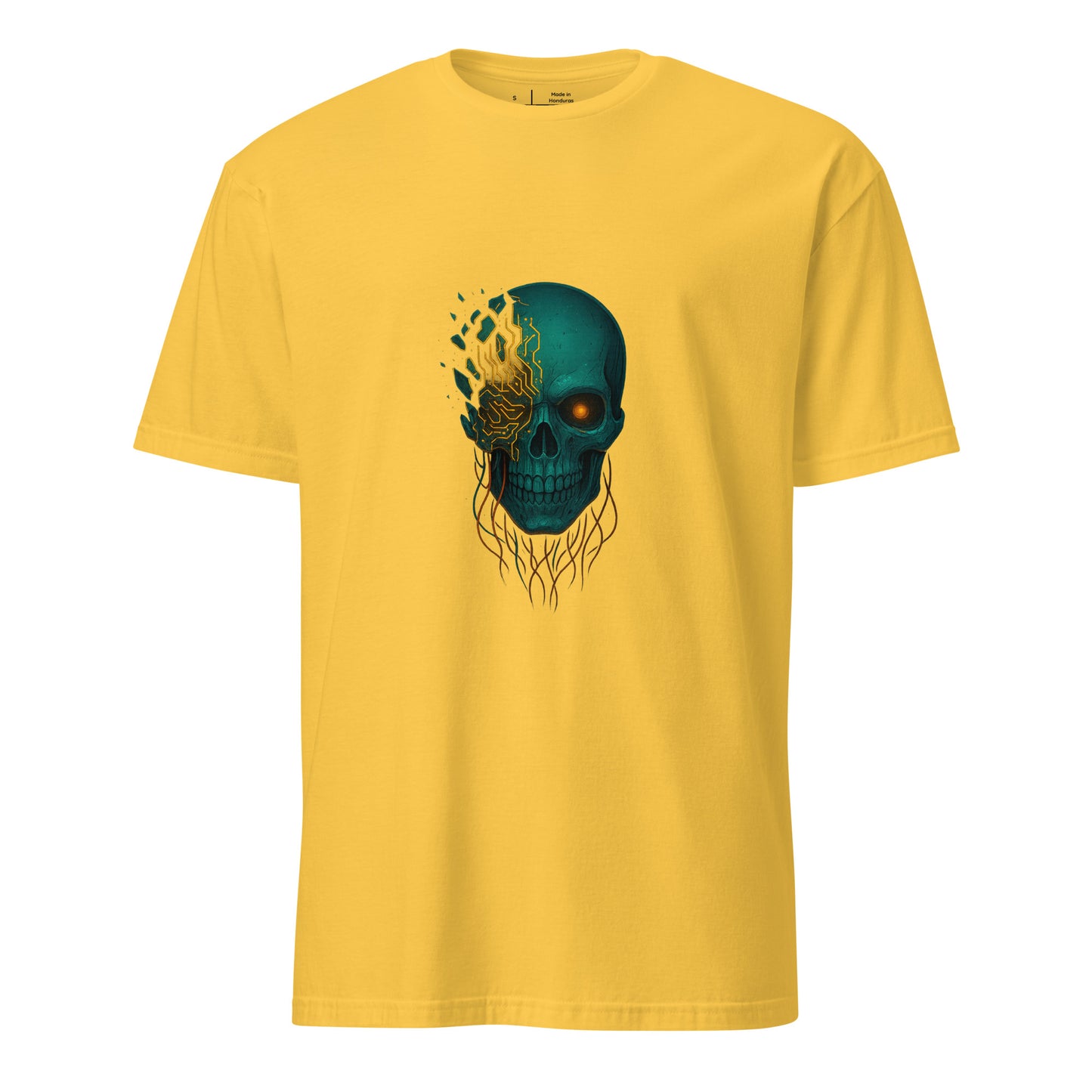 Astral Hacker Skull – Circuit Fractured - Short-Sleeve Unisex T-Shirt - Graphic Tee - Daisy - Front