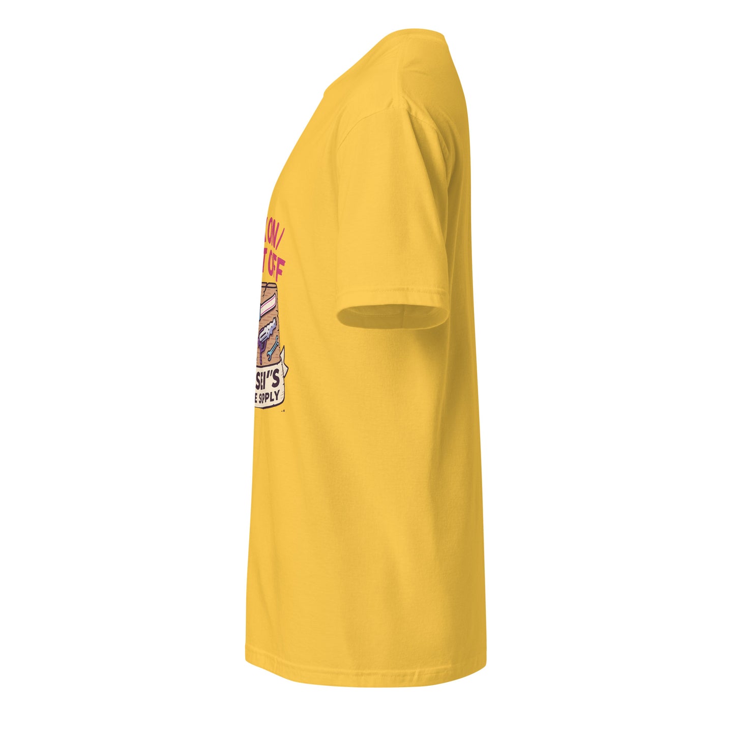 Wax On/Blast Off – Retro Karate Space - Short-Sleeve Unisex T-Shirt - Graphic Tee - Daisy - Left side