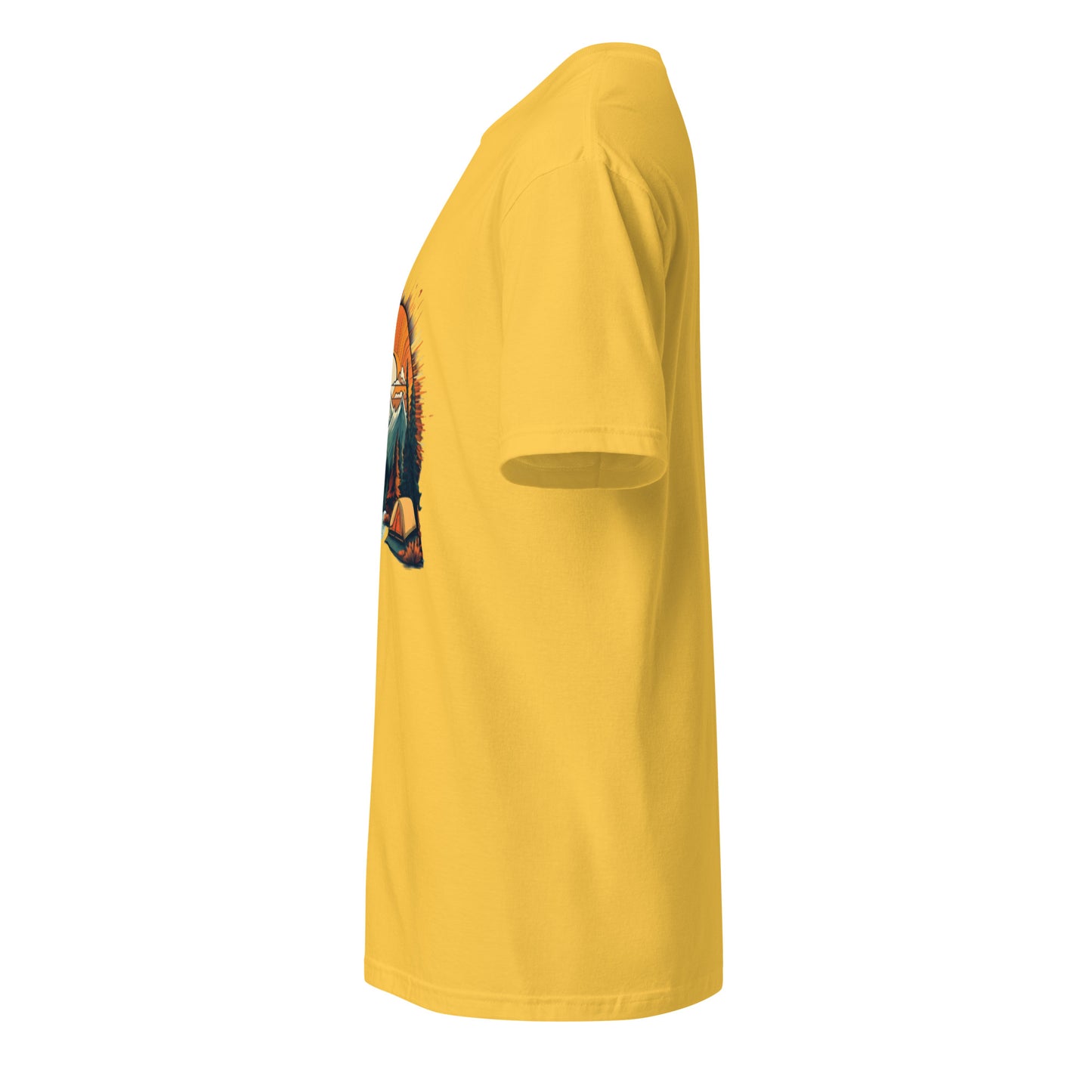 Golden Sunset Camping Escape – Adventure - Short-Sleeve Unisex T-Shirt - Graphic Tee - Daisy - Left side