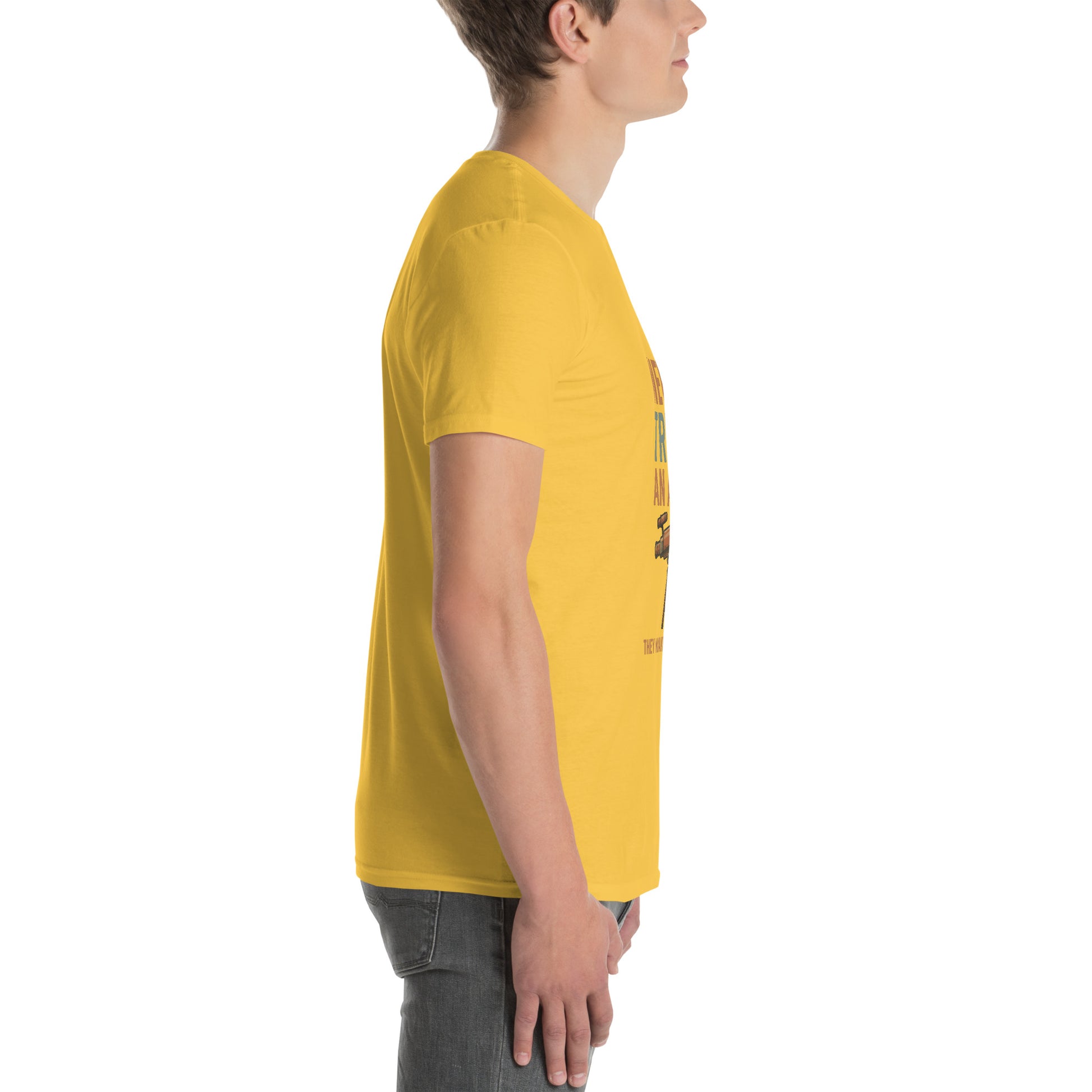 Never Trust An Atom - Science Joke - Short-Sleeve Unisex T-Shirt - Graphic Tee - Daisy - Right side