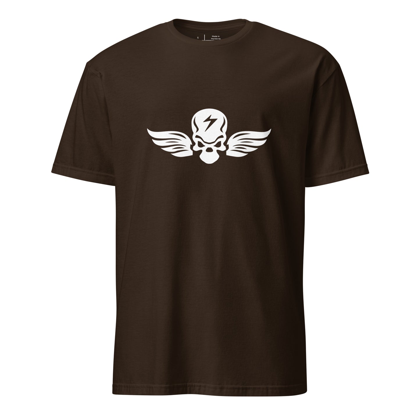 Winged Skull - Winged Voltage - Short-Sleeve Unisex T-Shirt - Graphic Tee - Dark Chocolate - Front