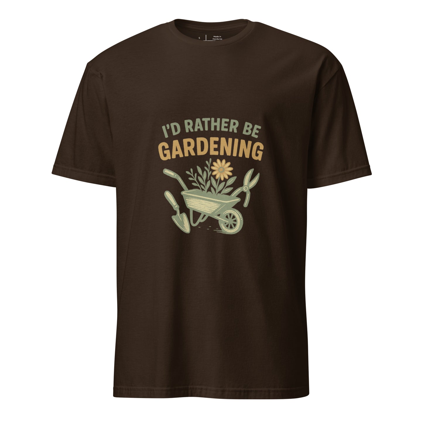 Rather Be Gardening - Plant Enthusiasts - Short-Sleeve Unisex T-Shirt - Graphic Tee - Dark Chocolate - Front