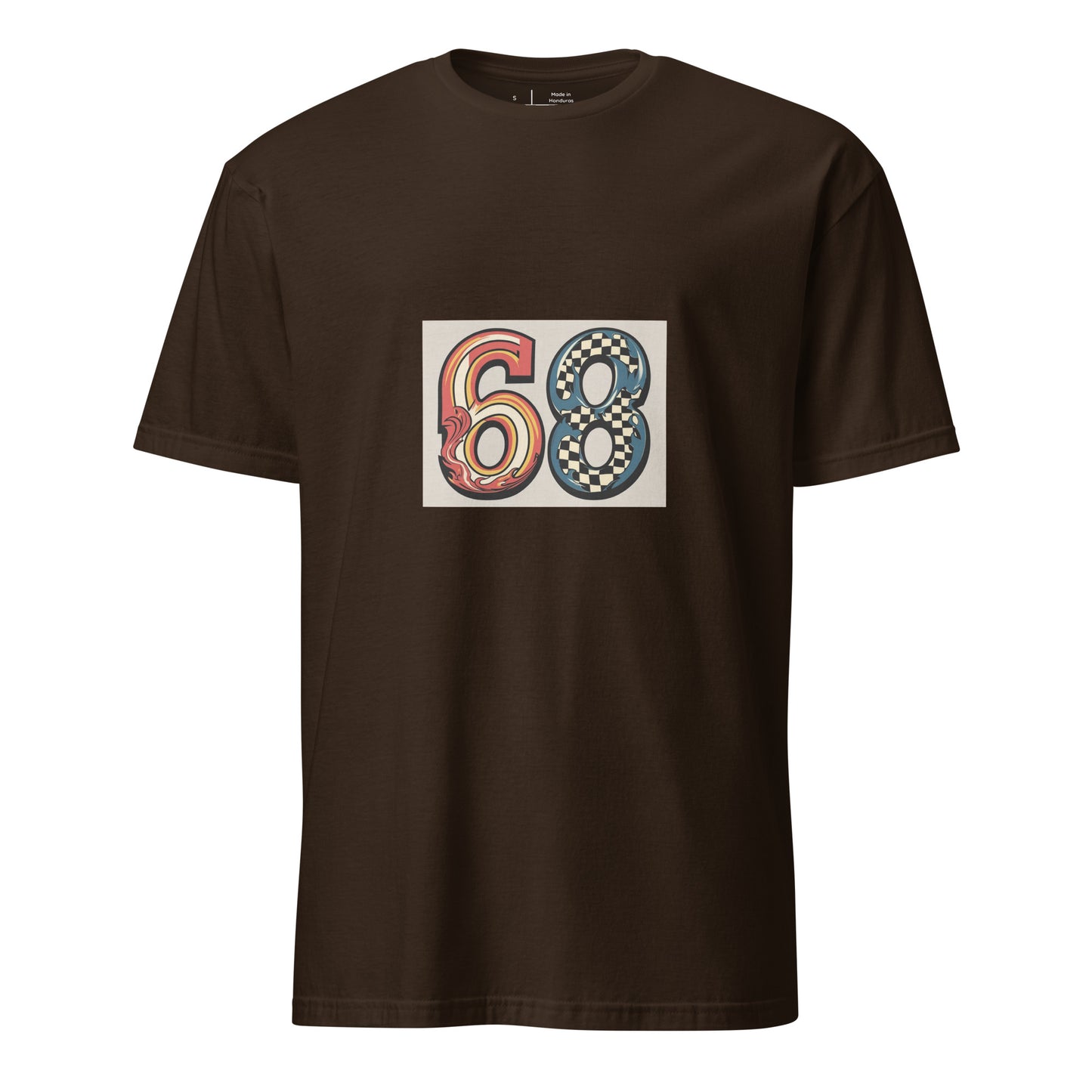 68 - Carefree Vibes - Short-Sleeve Unisex T-Shirt - Graphic Tee - Dark Chocolate - Front