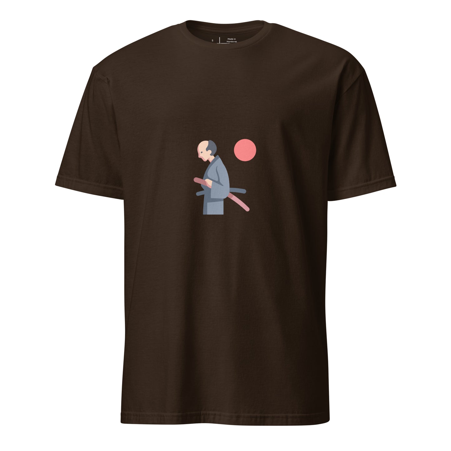 Samurai - Honour In Silence - Short-Sleeve Unisex T-Shirt - Graphic Tee - Dark Chocolate - Front 