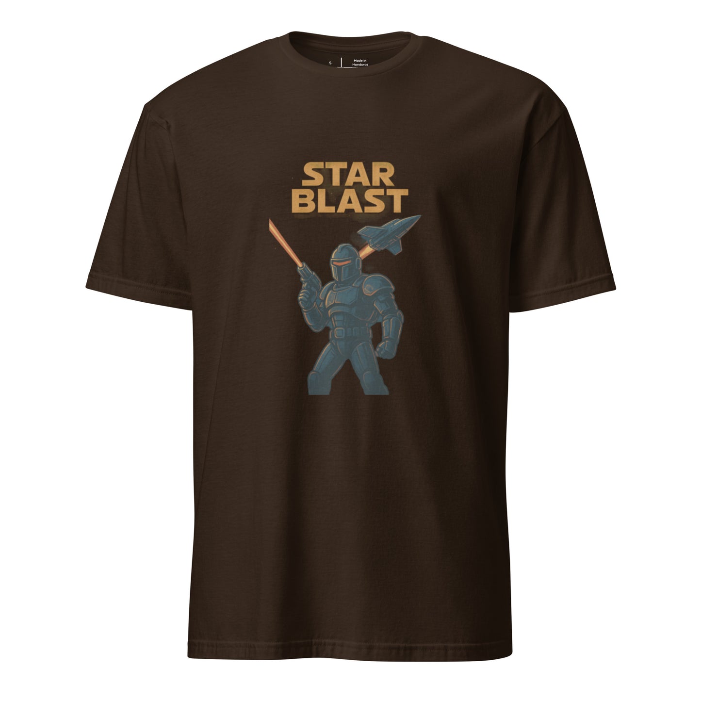 Star Blast - Sci-Fi Adventure - Short-Sleeve Unisex T-Shirt - Graphic Tee - Dark Chocolate - Front
