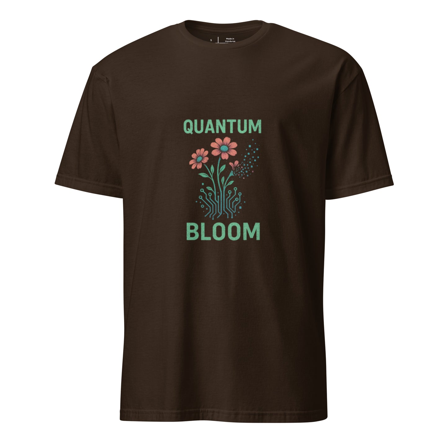 Quantum Bloom - Cyber Growth - Short-Sleeve Unisex T-Shirt - Graphic Tee - Dark Chocolate - Front