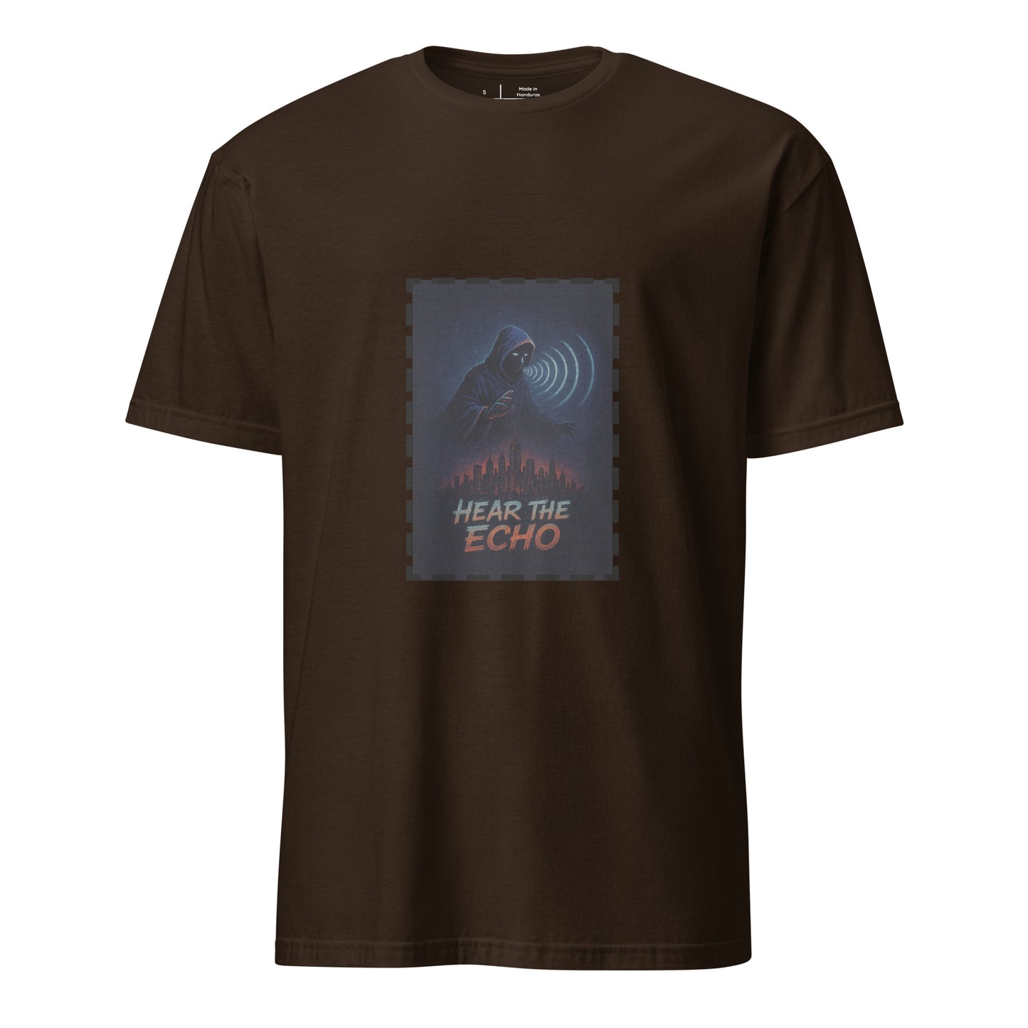 Echo City Prophet - Hear The Echo - Short-Sleeve Unisex T-Shirt - Graphic Tee - Dark Chocolate - Front