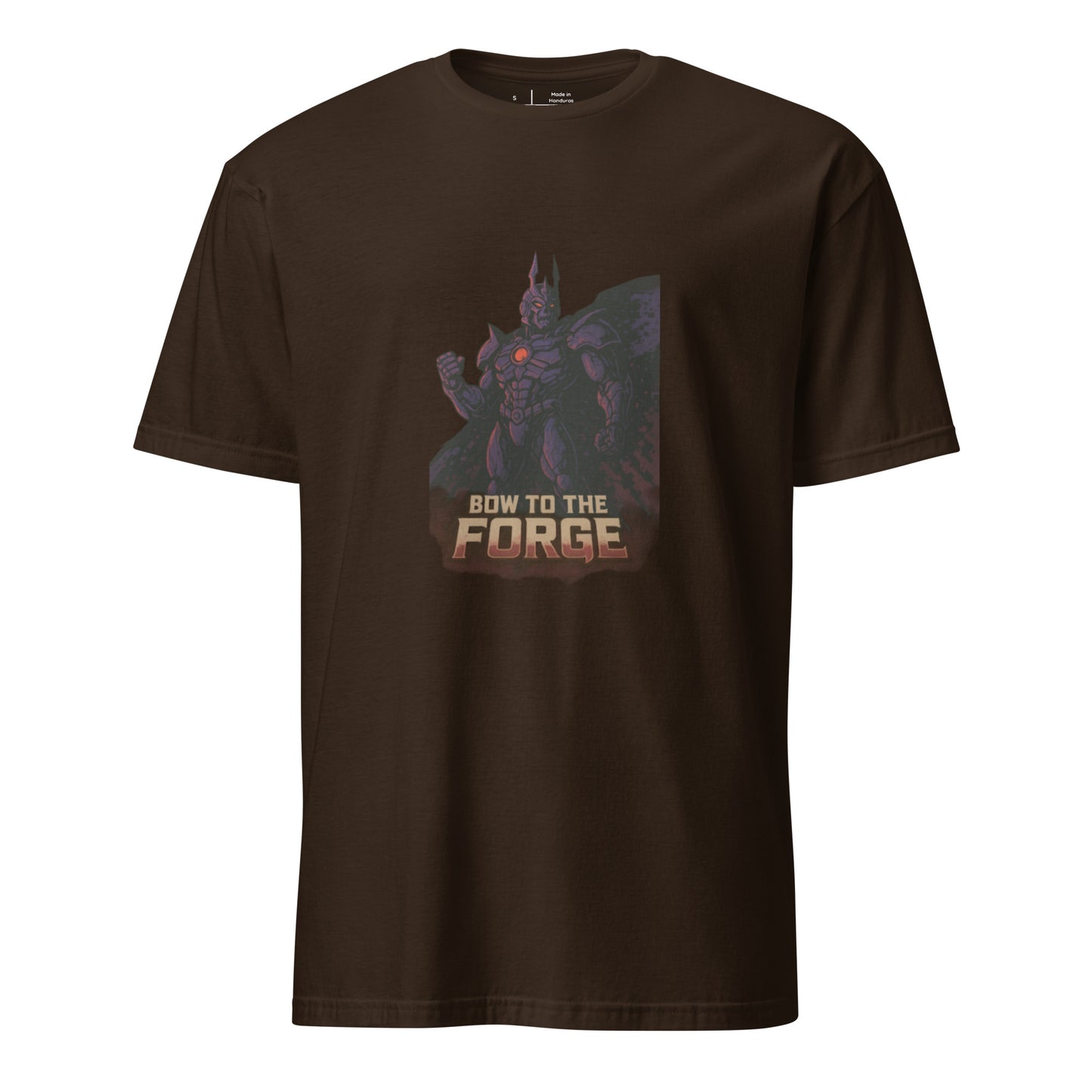 Titanforge Overlord – Techno-Emperor of the Void - Short-Sleeve Unisex T-Shirt - Graphic Tee - Dark Chocolate - Front