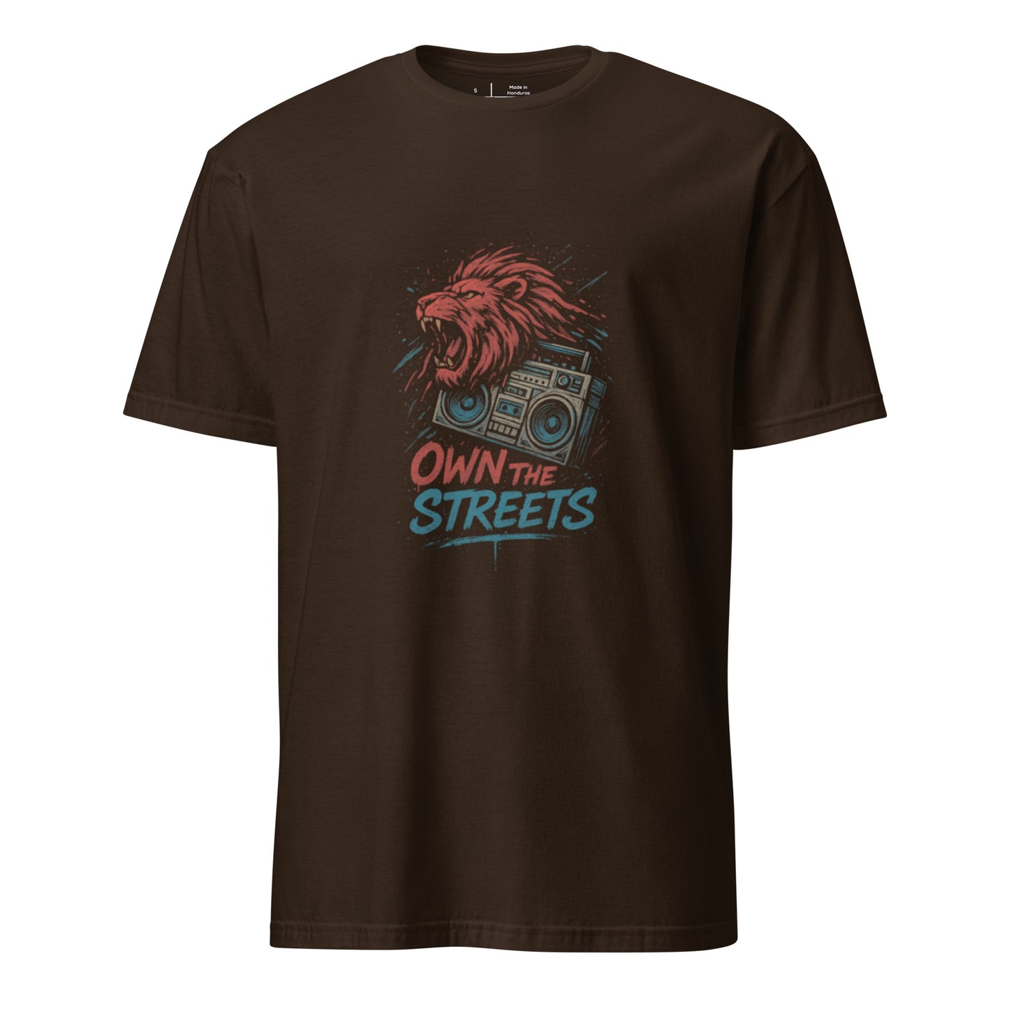 Concrete Jungle Rhythm – “Own the Streets.” - Short-Sleeve Unisex T-Shirt - Graphic Tee - Dark Chocolate - Front