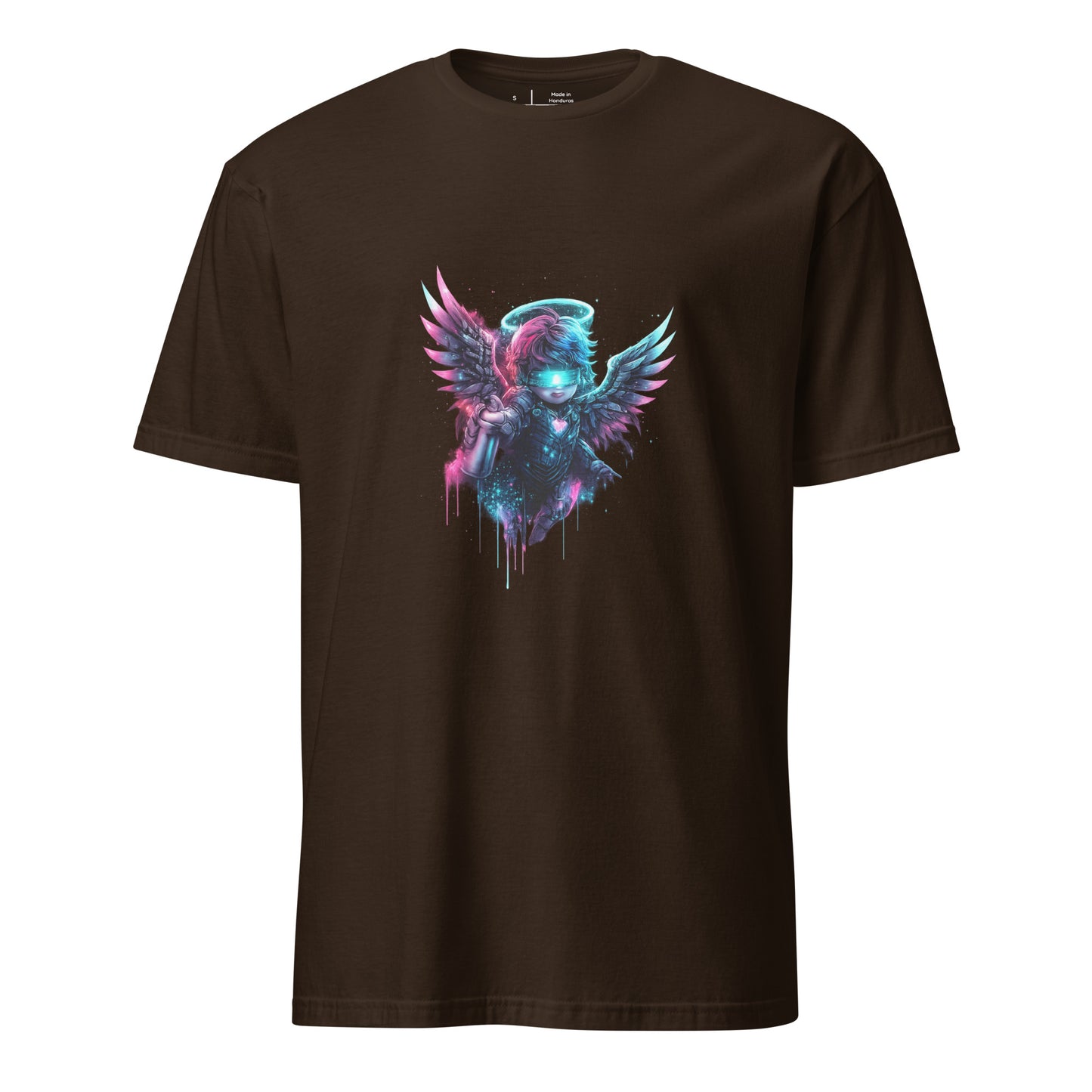 Cyber Cherub Disorder – Playful Graffiti - Short-Sleeve Unisex T-Shirt - Graphic Tee - Dark Chocolate - Front