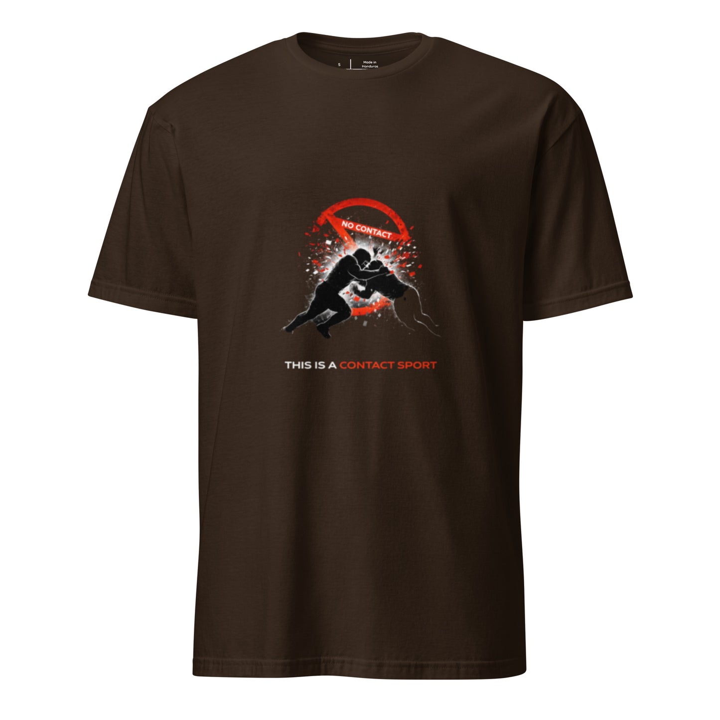 This Is A Contact Sport – Bold Sports - Short-Sleeve Unisex T-Shirt - Graphic Tee - Dark Chocolate - Front