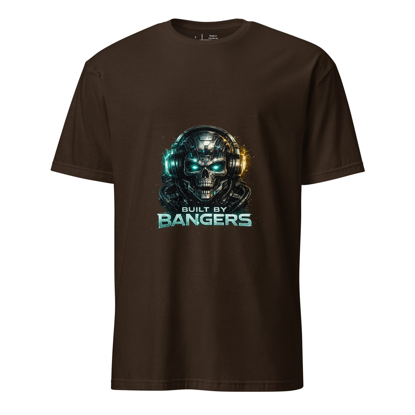 Built By Bangers – Cyber Music - Short-Sleeve Unisex T-Shirt Graphic Tee - Dark Chocolate - Front