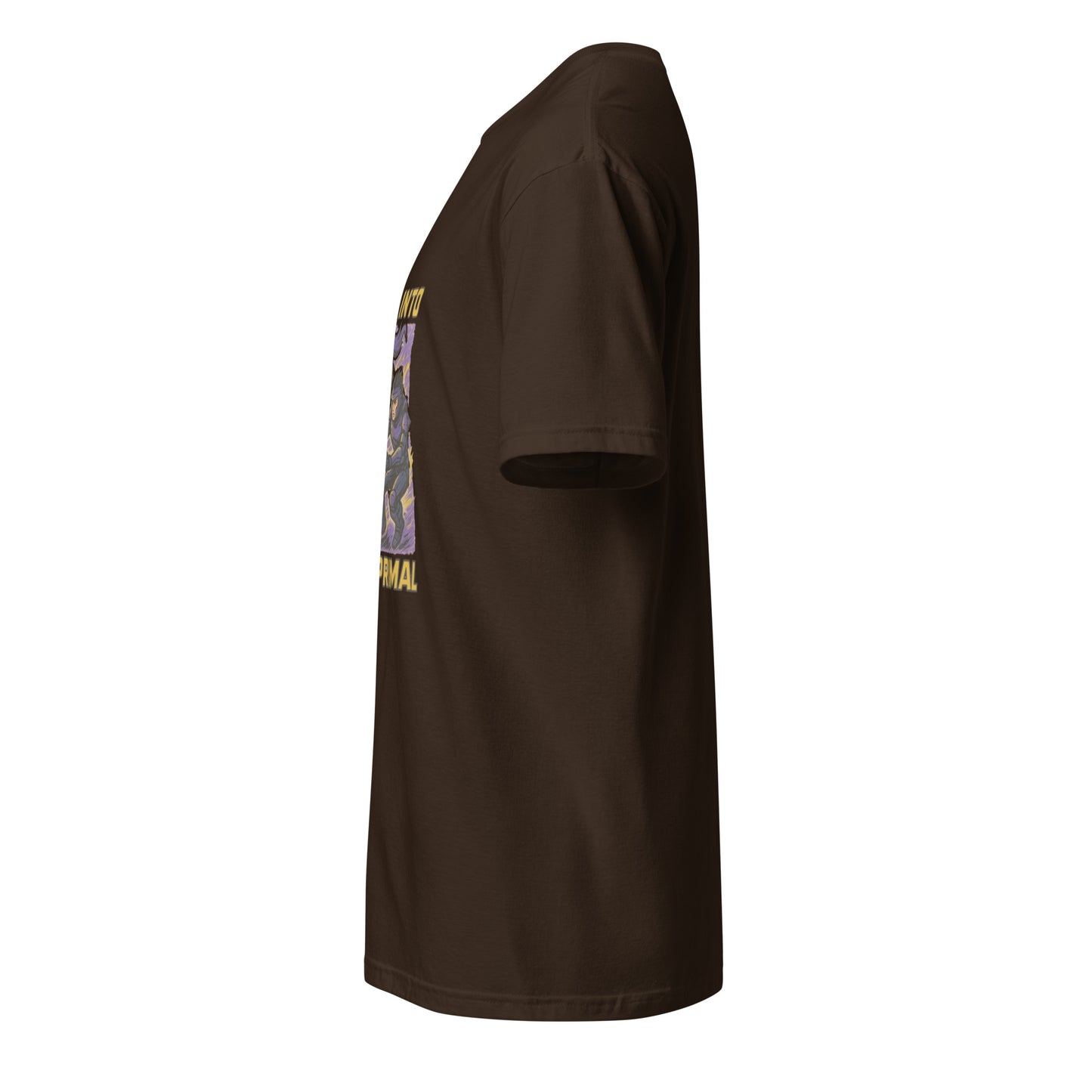 Helix Drifters – Rebel Mono-Wheel Hover Riders - Short-Sleeve Unisex T-Shirt - Graphic Tee - Dark Chocolate - Left side