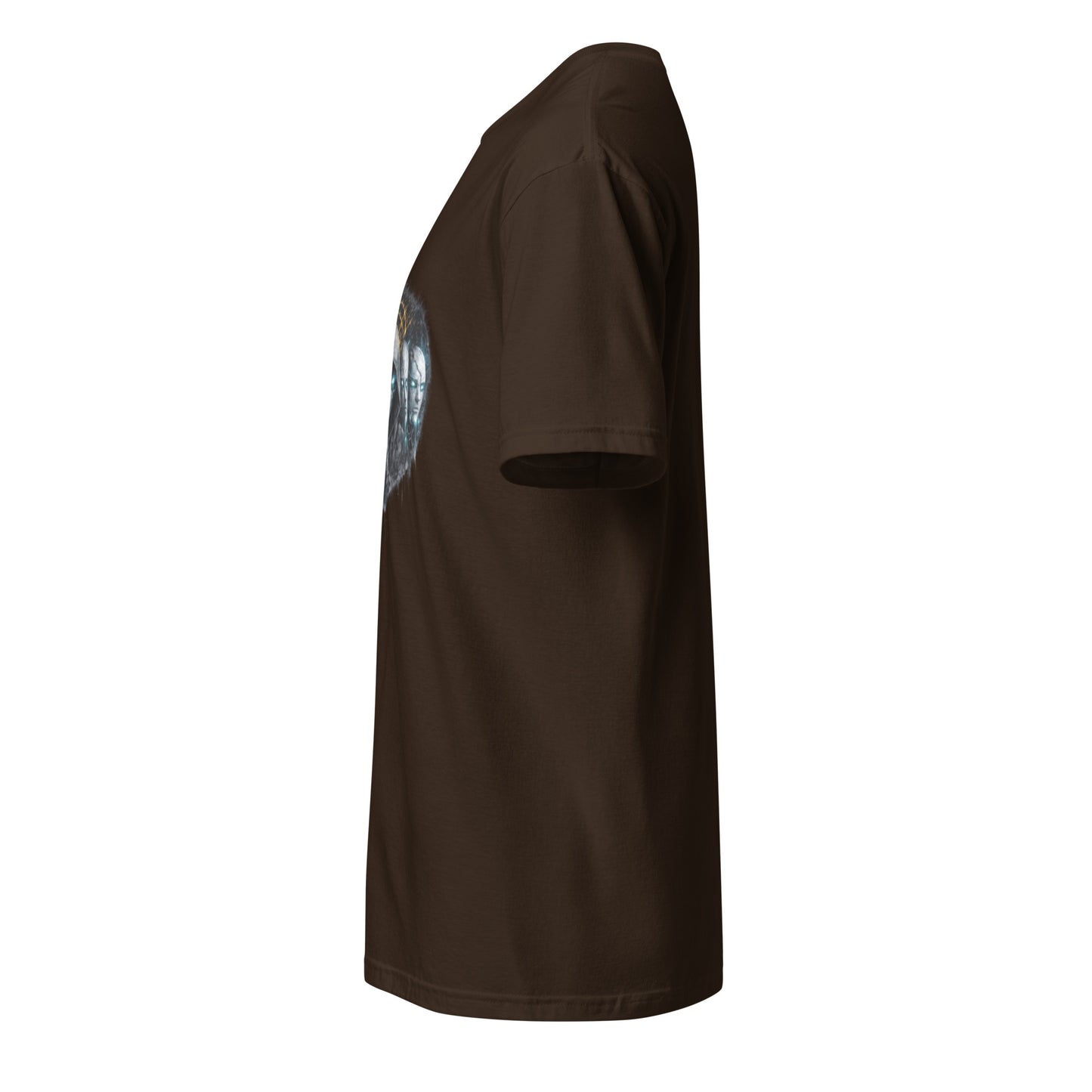 Digital Mask Society – Identity & Anonymity - Short-Sleeve Unisex T-Shirt - Graphic Tee - Dark Chocolate - Left side
