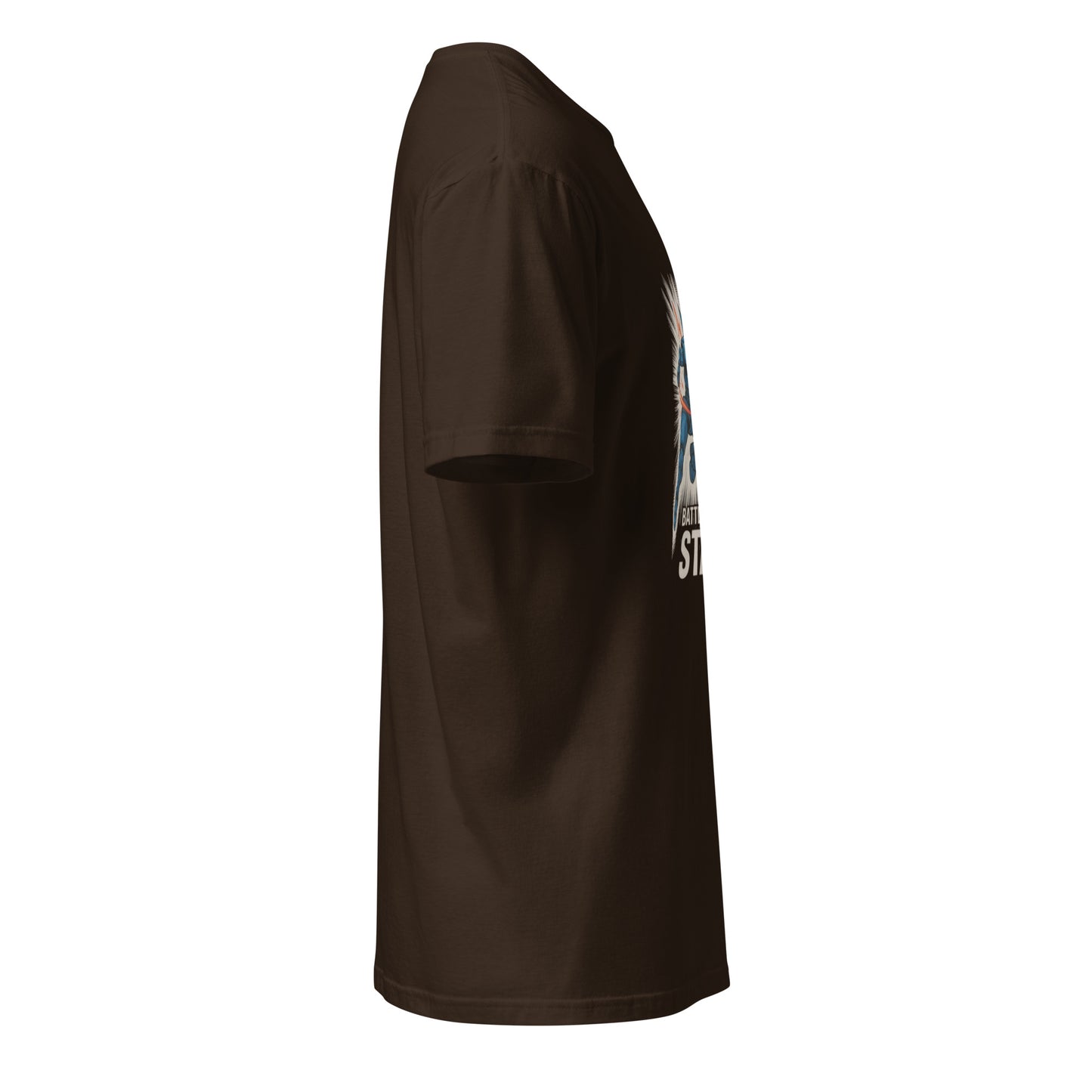 Battle Routine: Start! – Manga Mecha - Short-Sleeve Unisex T-Shirt - Graphic Tee - Dark Chocolate - Right side