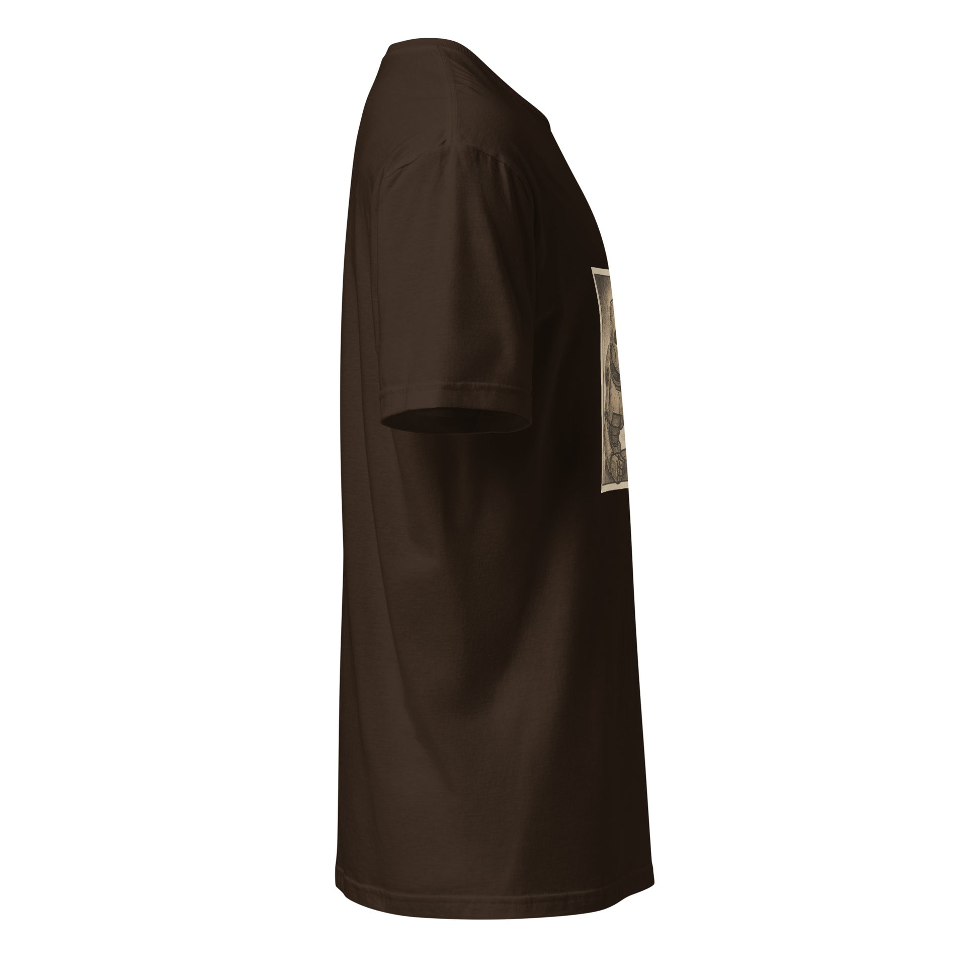 Rust Never Sleeps – Maintenance Bot - Short-Sleeve Unisex T-Shirt - Graphic Tee - Dark Chocolate - Right side