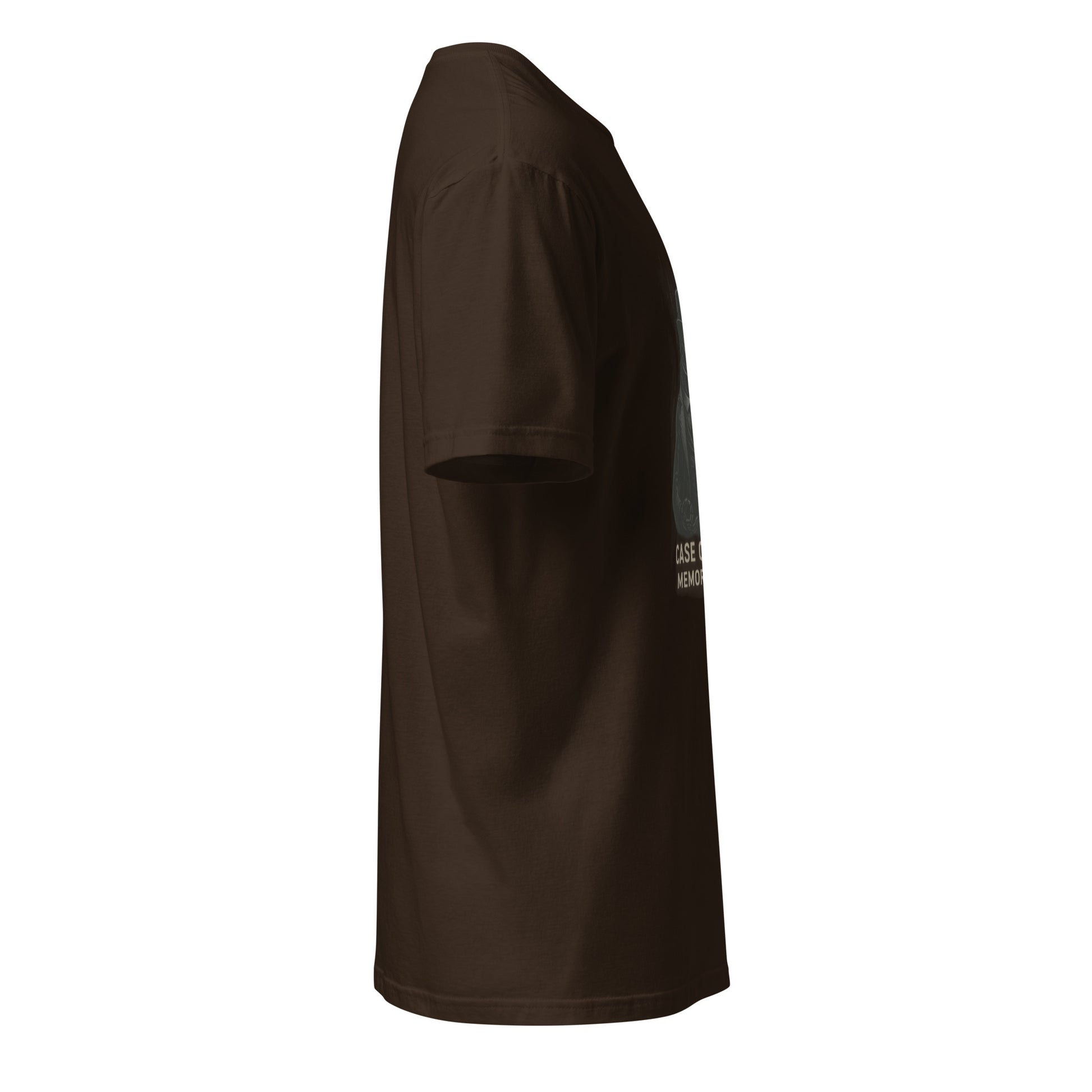 Mecha Noir – Cyberpunk Detective - Short-Sleeve Unisex T-Shirt - Graphic Tee - Dark
Chocolate - Right side