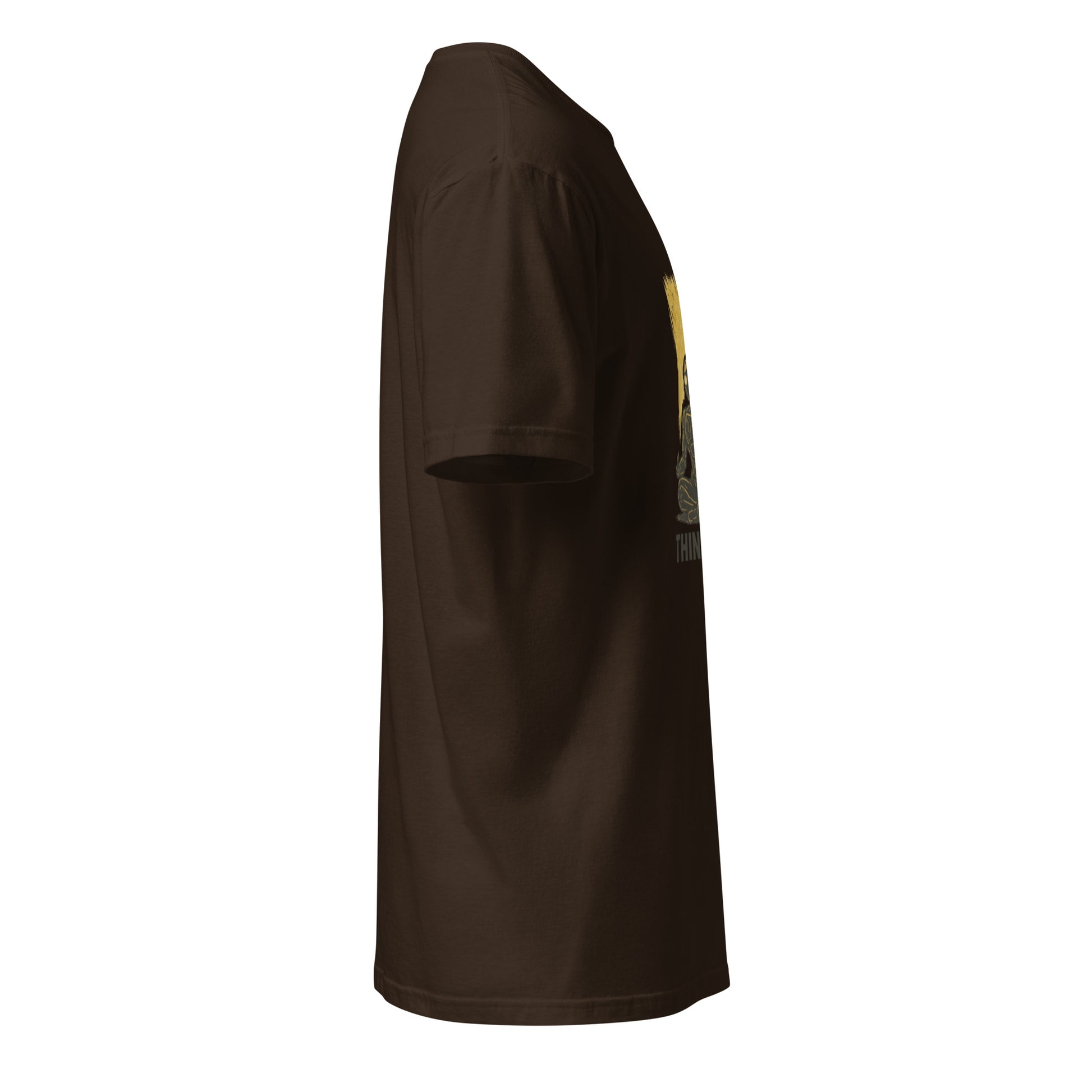 Think.exe – Cyber Meditation - Short-Sleeve Unisex T-Shirt - Graphic Tee - Dark Chocolate - Right side