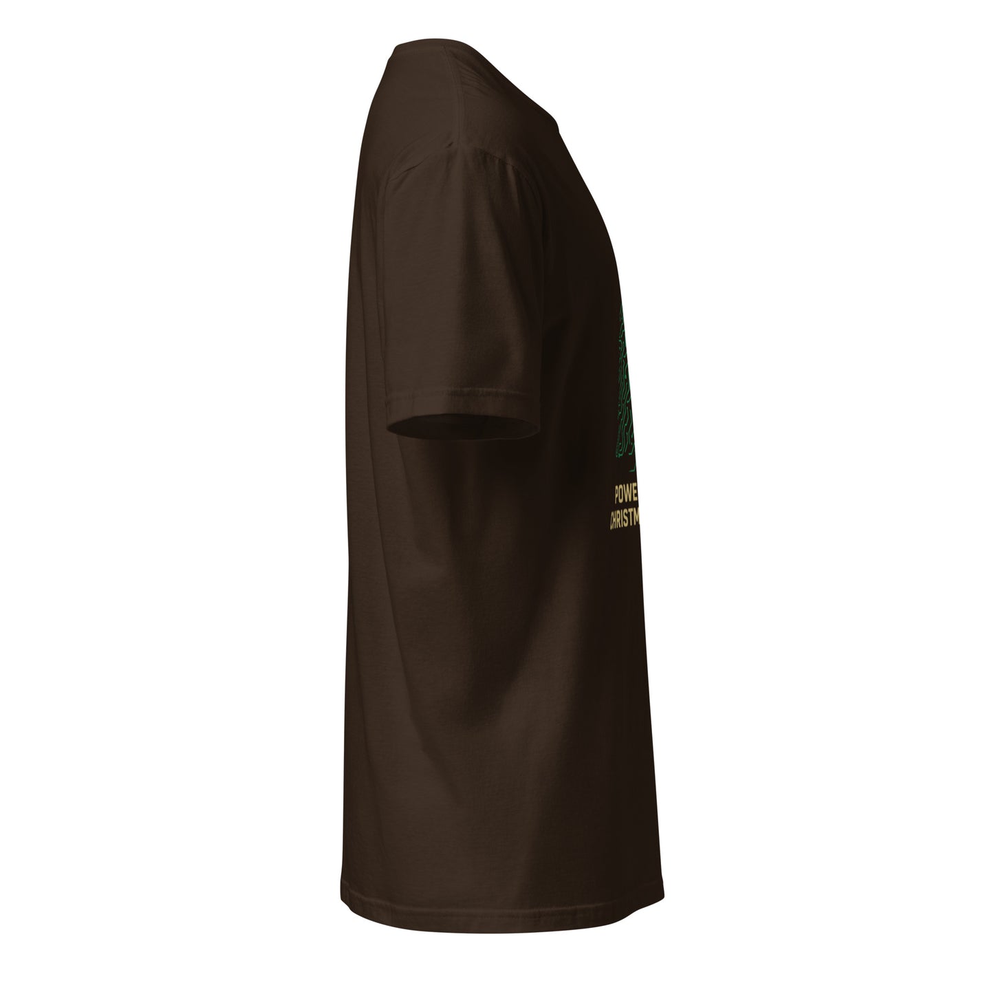 Tree Of Circuits - Powered By Christmas Spirit - Short-Sleeve Unisex T-Shirt - Graphic Tee - Dark Chocolate - Right side