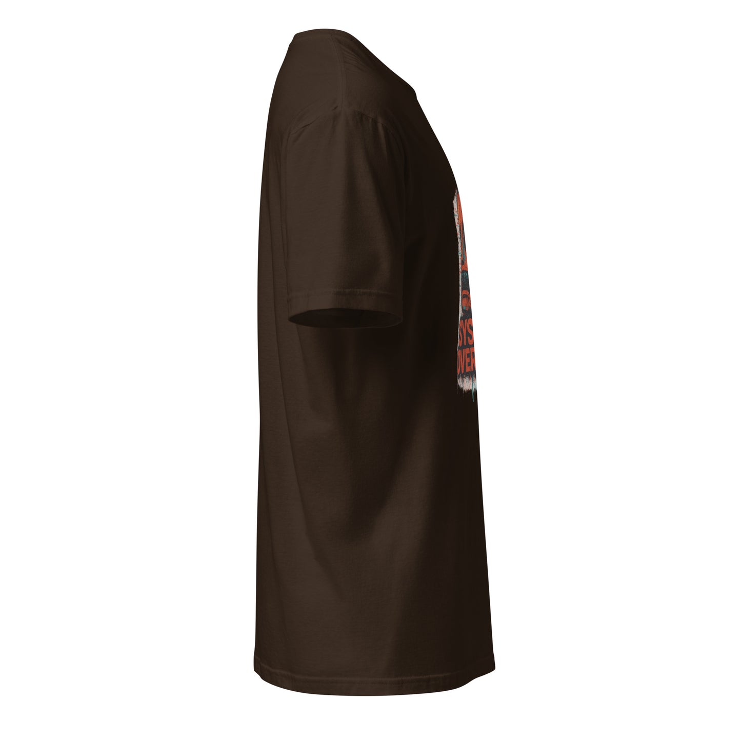 System Overload - Grunge Graffiti - Short-Sleeve Unisex T-Shirt - Graphic Tee - Dark Chocolate - Right side