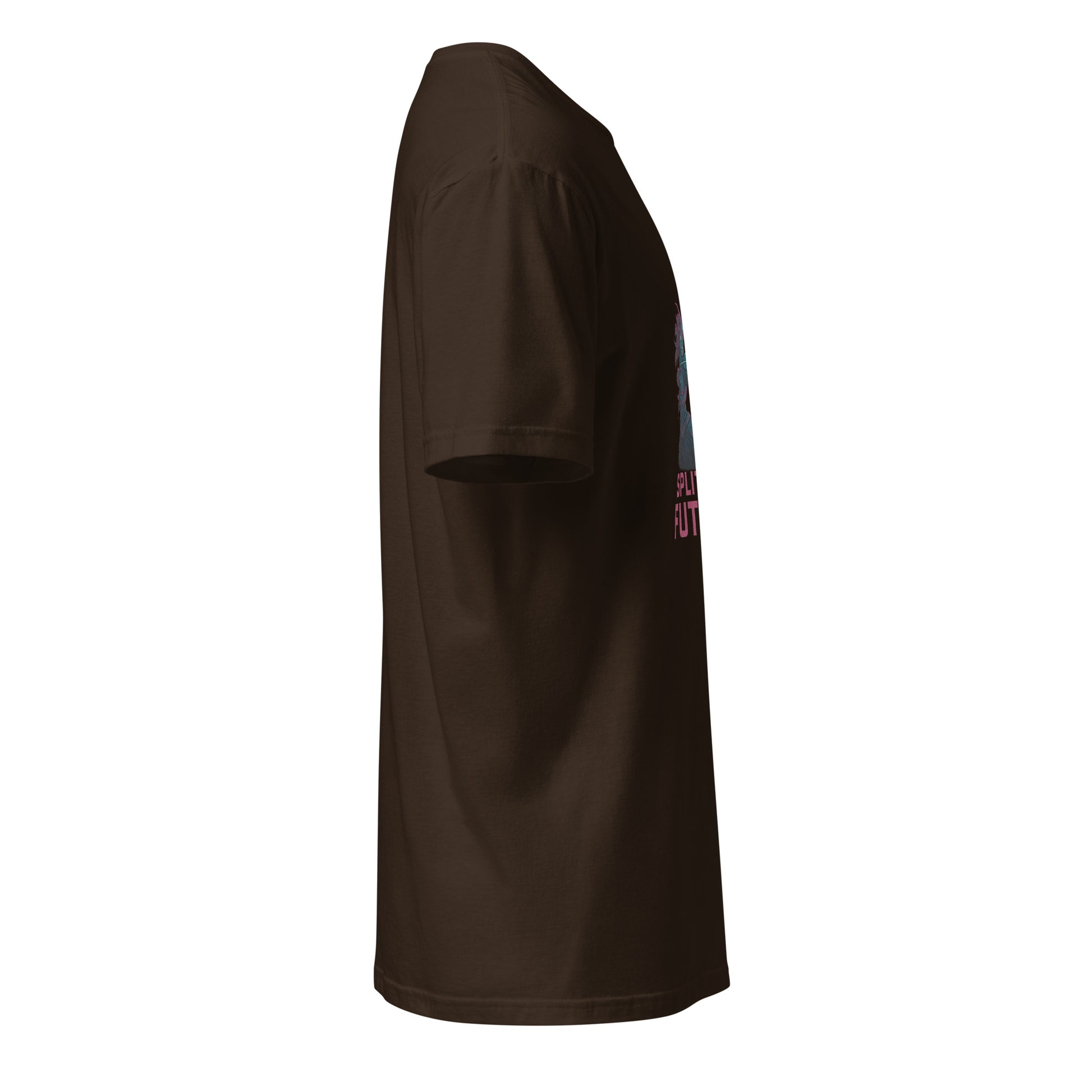 Quantum Prism Huntress – “Split the Future.” - Short-Sleeve Unisex T-Shirt - Graphic Tee - Dark Chocolate - Right side