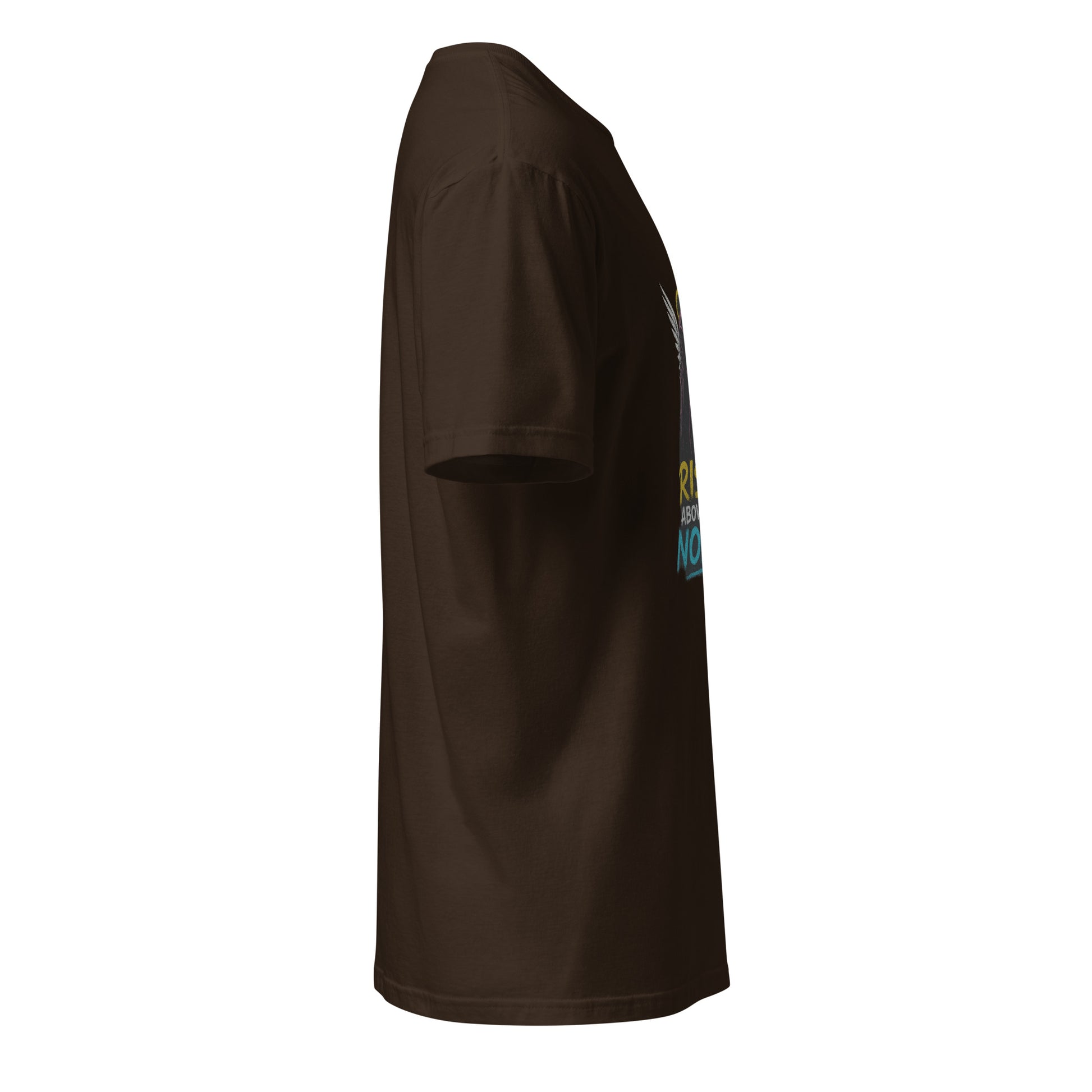 Urban Angelic Riot – “Rise Above the Noise.” - Short-Sleeve Unisex T-Shirt - Graphic Tee - Dark Chocolate - Right side