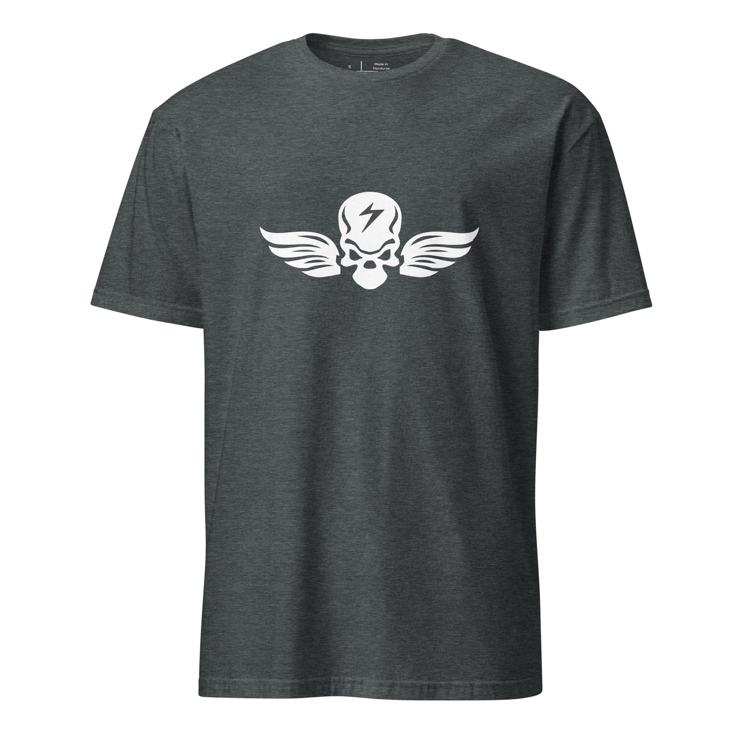 Winged Skull - Winged Voltage - Short-Sleeve Unisex T-Shirt - Graphic Tee - Dark Heather - Front