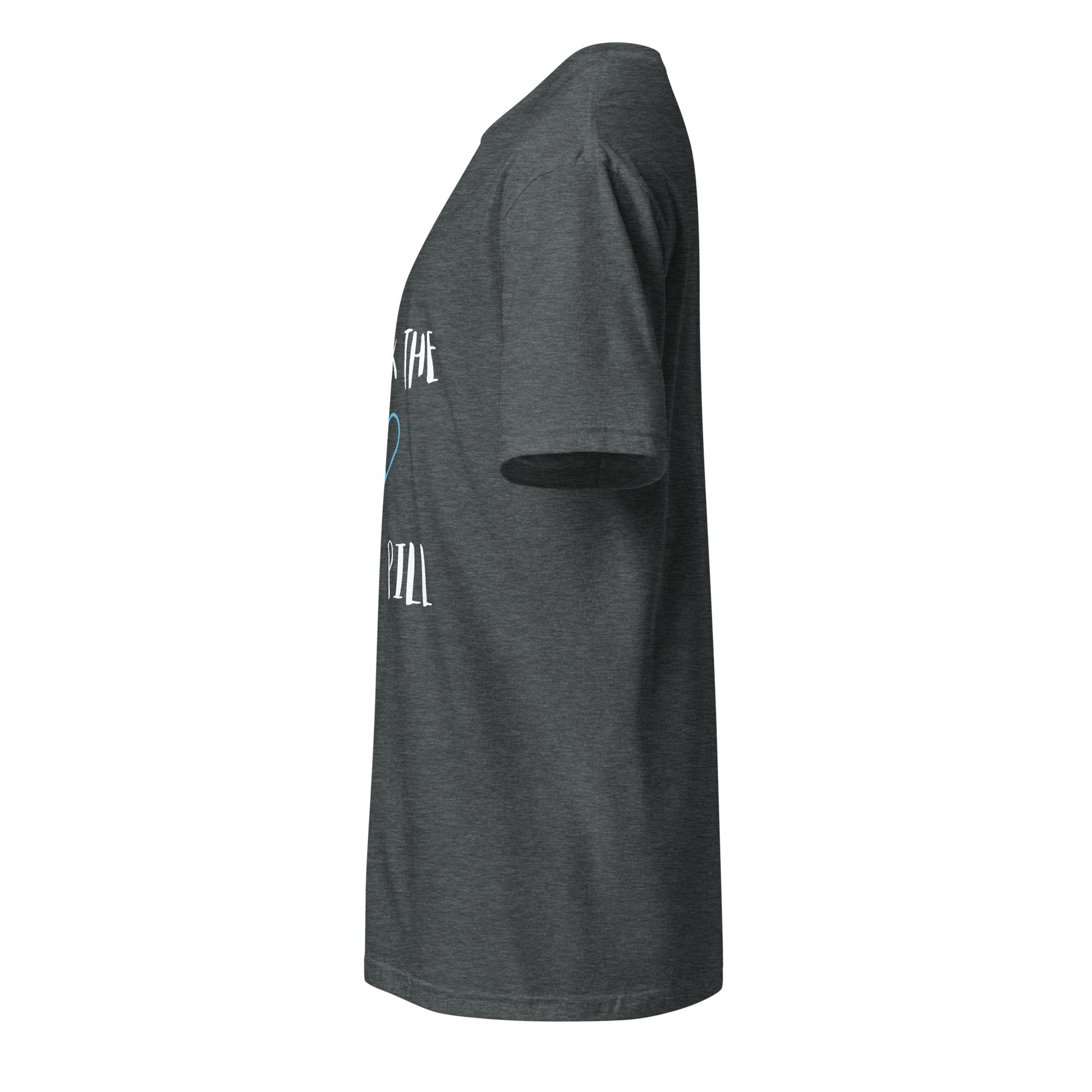 The Blue Pill - Sci-Fi Tribute - Short-Sleeve Unisex T-Shirt - Graphic Tee - Dark Heather - Left side