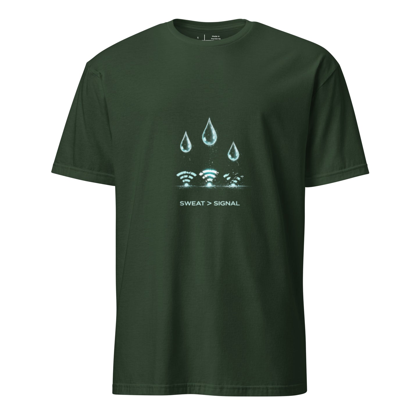Sweat > Signal – Minimal Gym - Short-Sleeve Unisex T-Shirt - Graphic Tee - Forest Green - Front